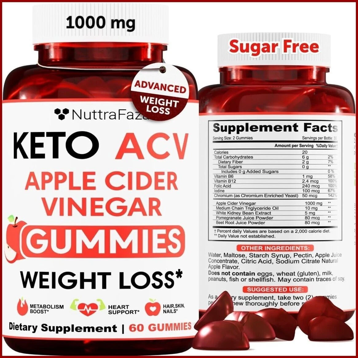 Apple Cider Vinegar Keto ACV Gummies Natural Advanced Weight Fat Loss Supplement