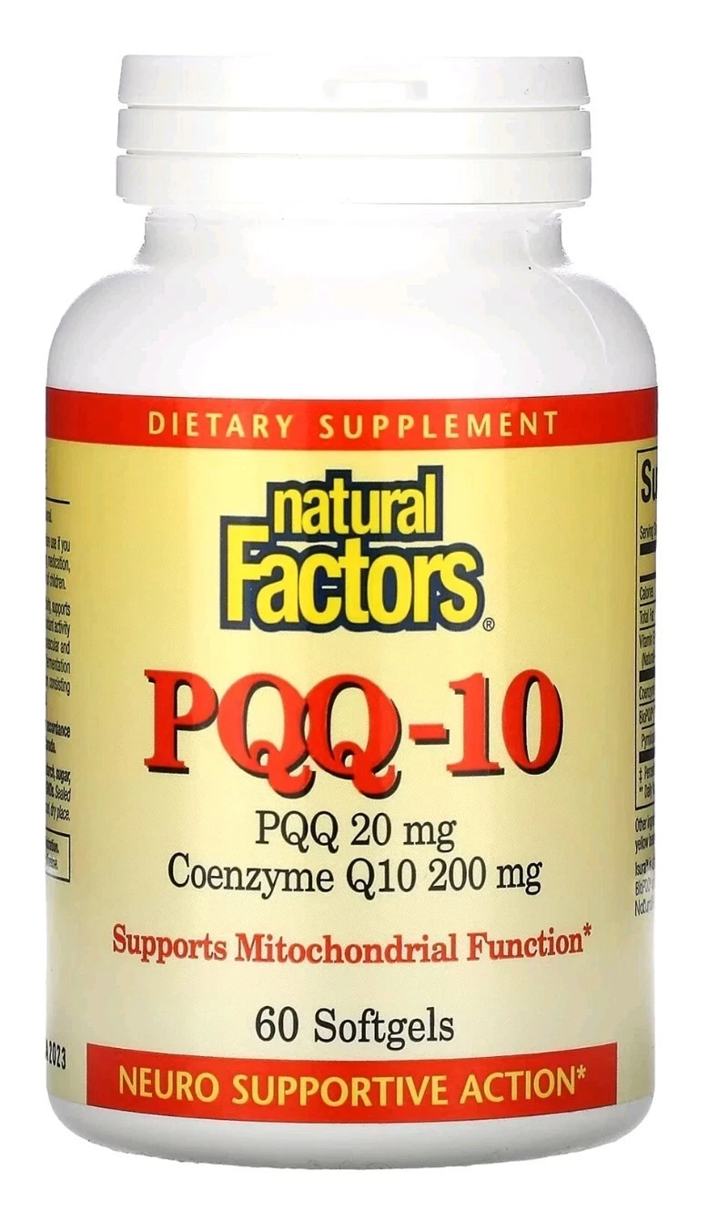 Natural Factors Pqq-10 Ubiquinol 100mg PQQ 10mg 60 Softgels