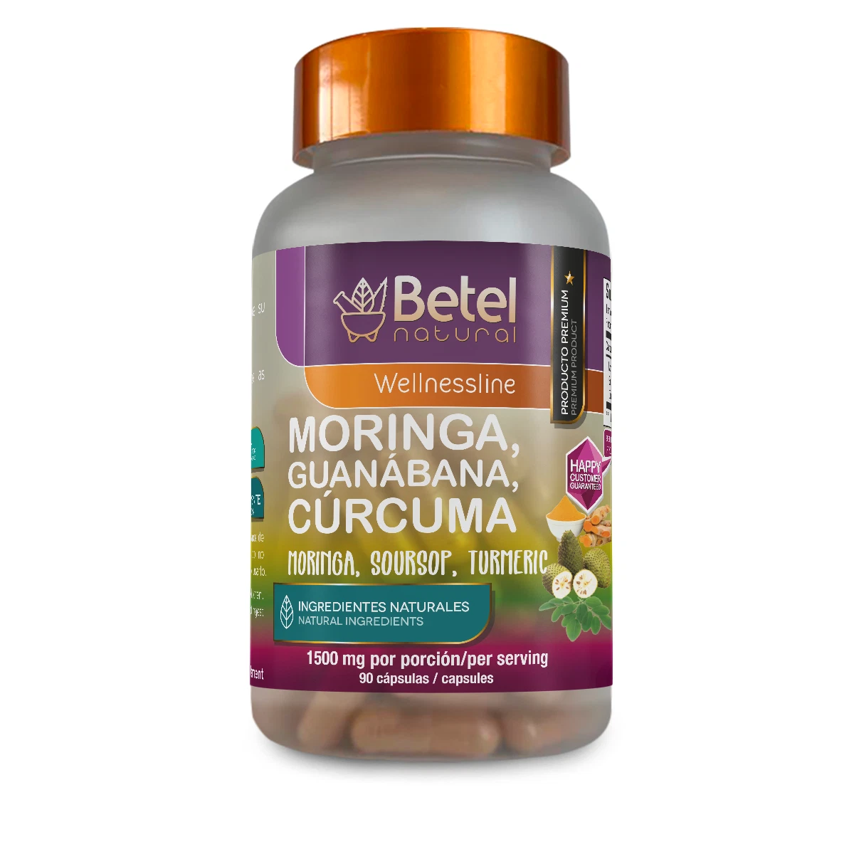 Premium Organic Moringa Guanabana and Curcuma by Betel Natural 3 in 1 Superfood