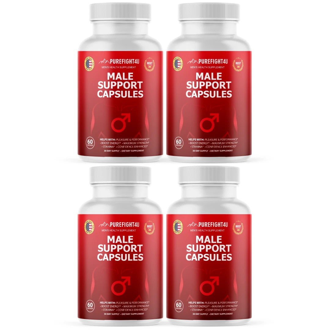 Male Support Capsules Helps Male Pleasure & Performance Supplement 4 Bottles
