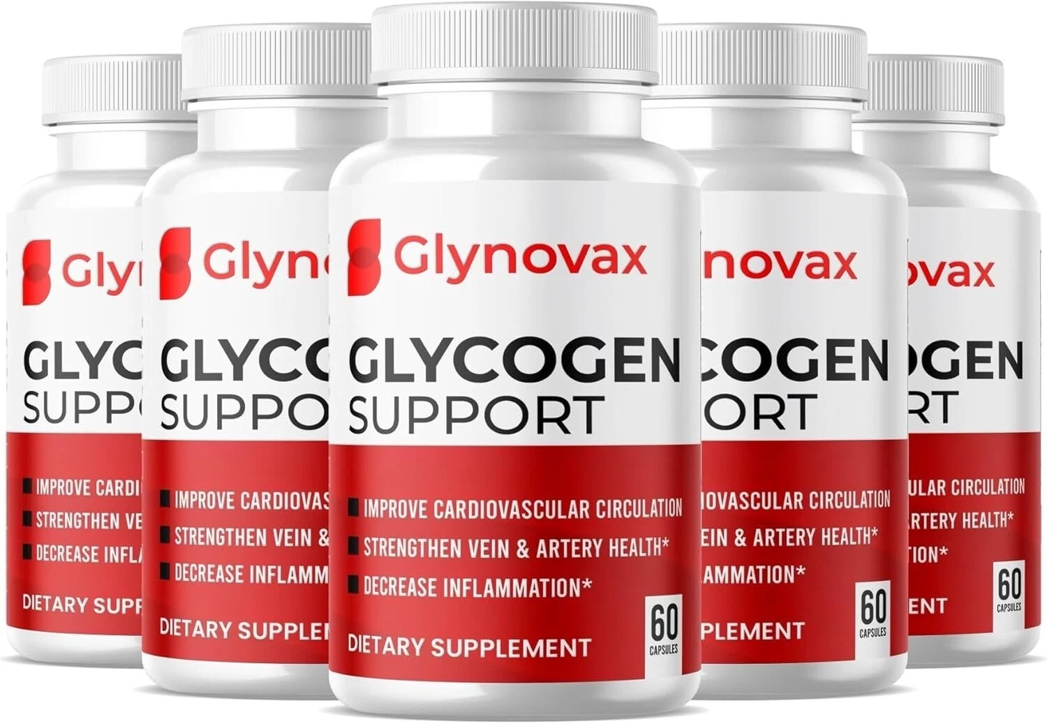 Glynovax Glycogen Support All-Natural Dietary Supplement (300 Capsules) 5-Pack