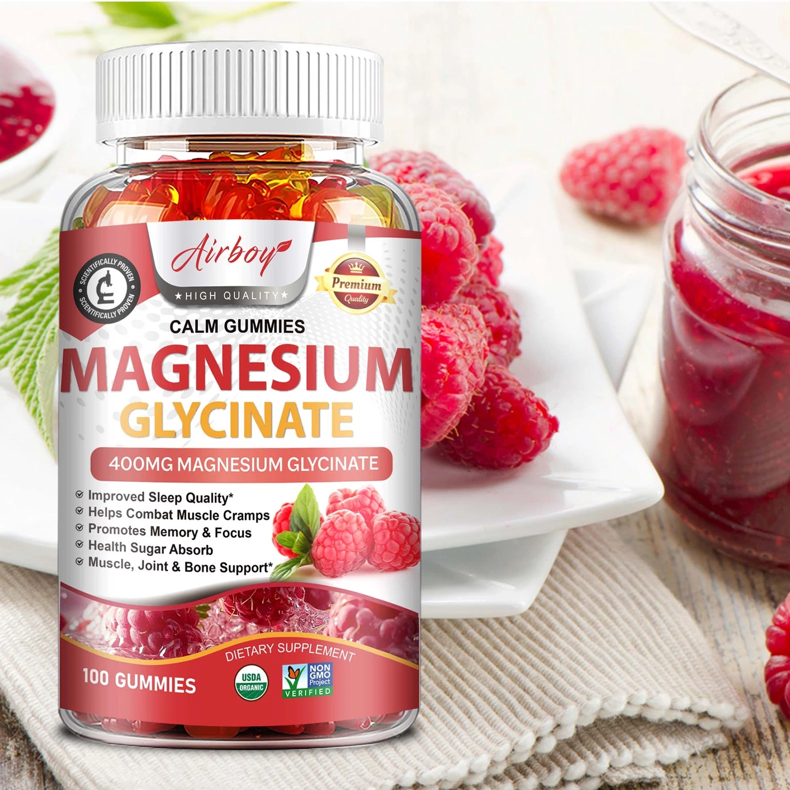 Magnesium Glycinate - Sleep Health, Mood & Emotional Support, Reduce Leg Cramps