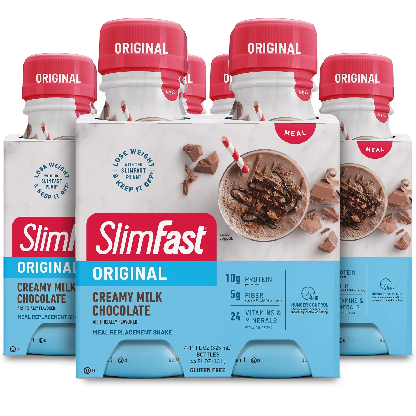 SlimFast Meal Replacement Shake Protein Shakes Ready to Drink Creamy Milk Cho...