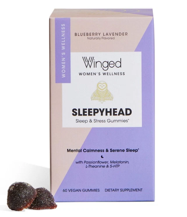 WINGED WOMEN'S WELLNESS SLEEPYHEAD CALMING SLEEP GUMMIES 60 VEGAN GUMMIES