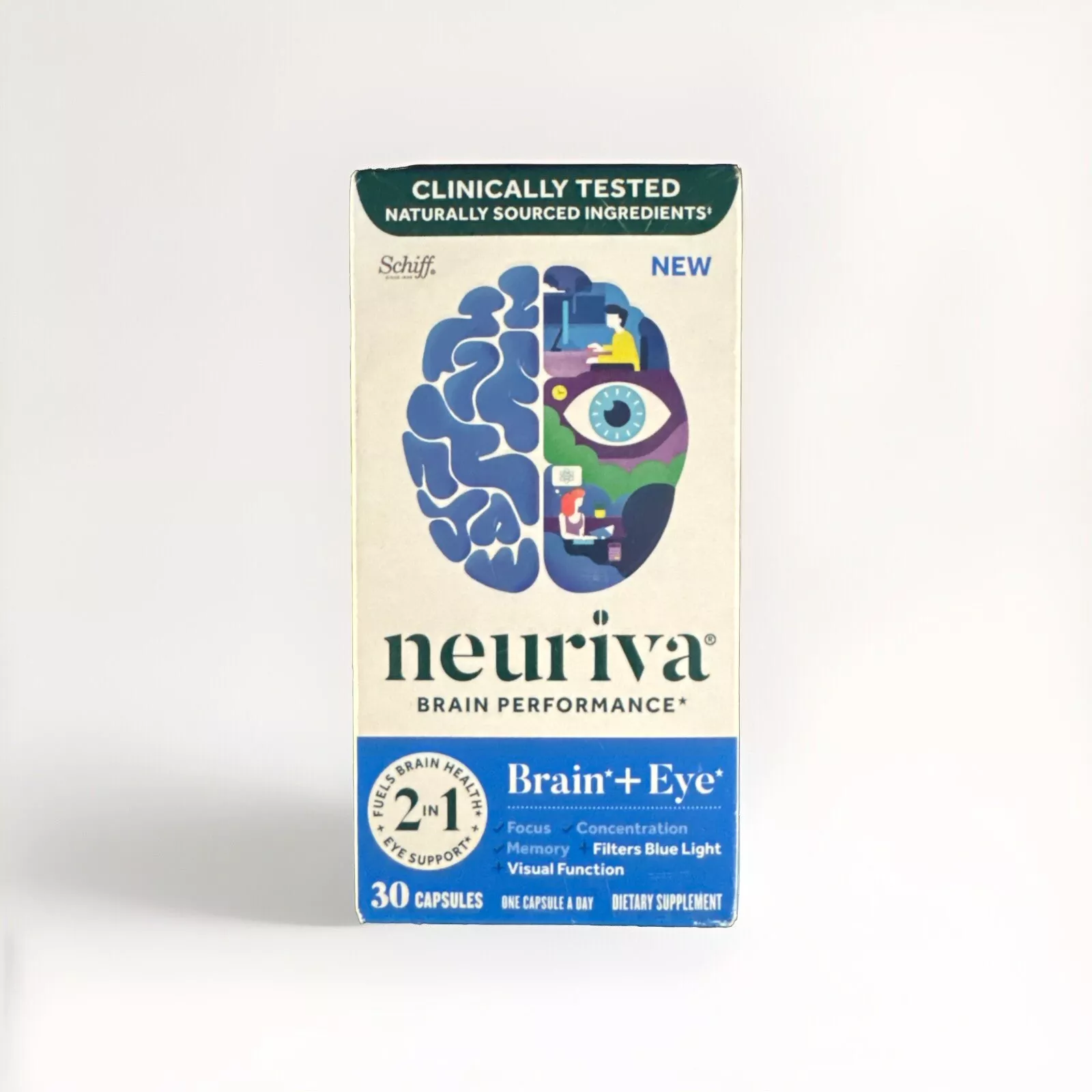 Neuriva Brain Performance Vision Health Eye 2 in 1 Supplement 30 Capsule 05/2026
