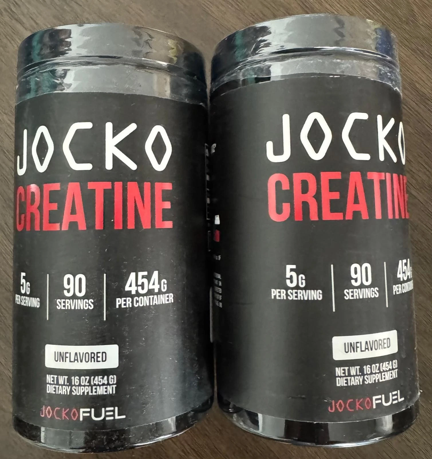 (LOT of 2) JOCKO Creatine Monohydrate Powder 400 Gm 16 Oz Unflavored 90 Serv