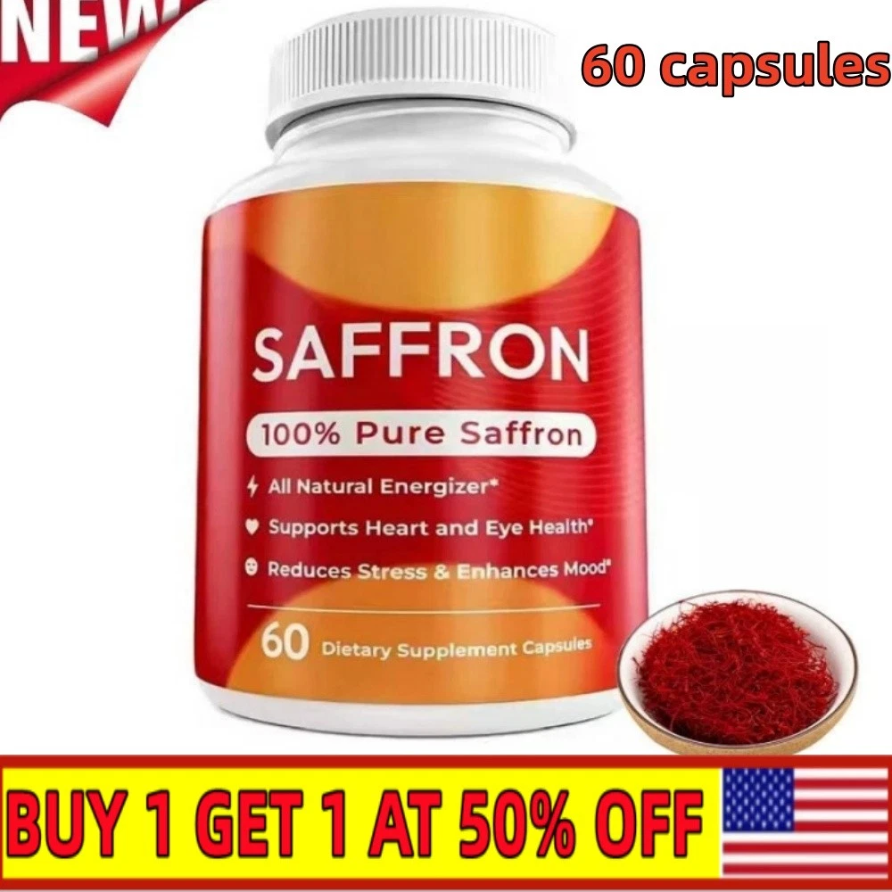Happy Saffron Capsule | 100% Pure Saffron Flower Extract 60count~