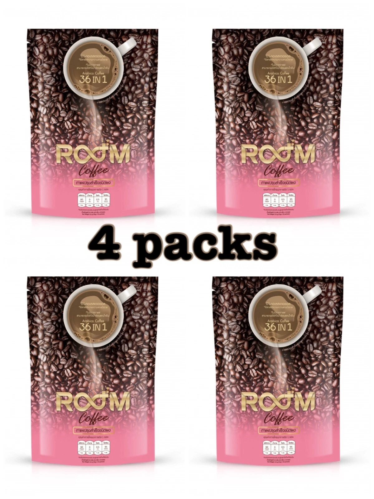 4x ROOM BOOM COFFEE 36IN1 Slim Fit Weight Loss Collagen Fiber Detox NoSugar% Fat