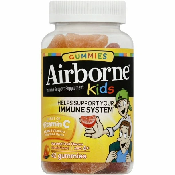 Airborne Kids Gummies Vitamin C Immune Support Supplement- Assorted Fruit Flavor