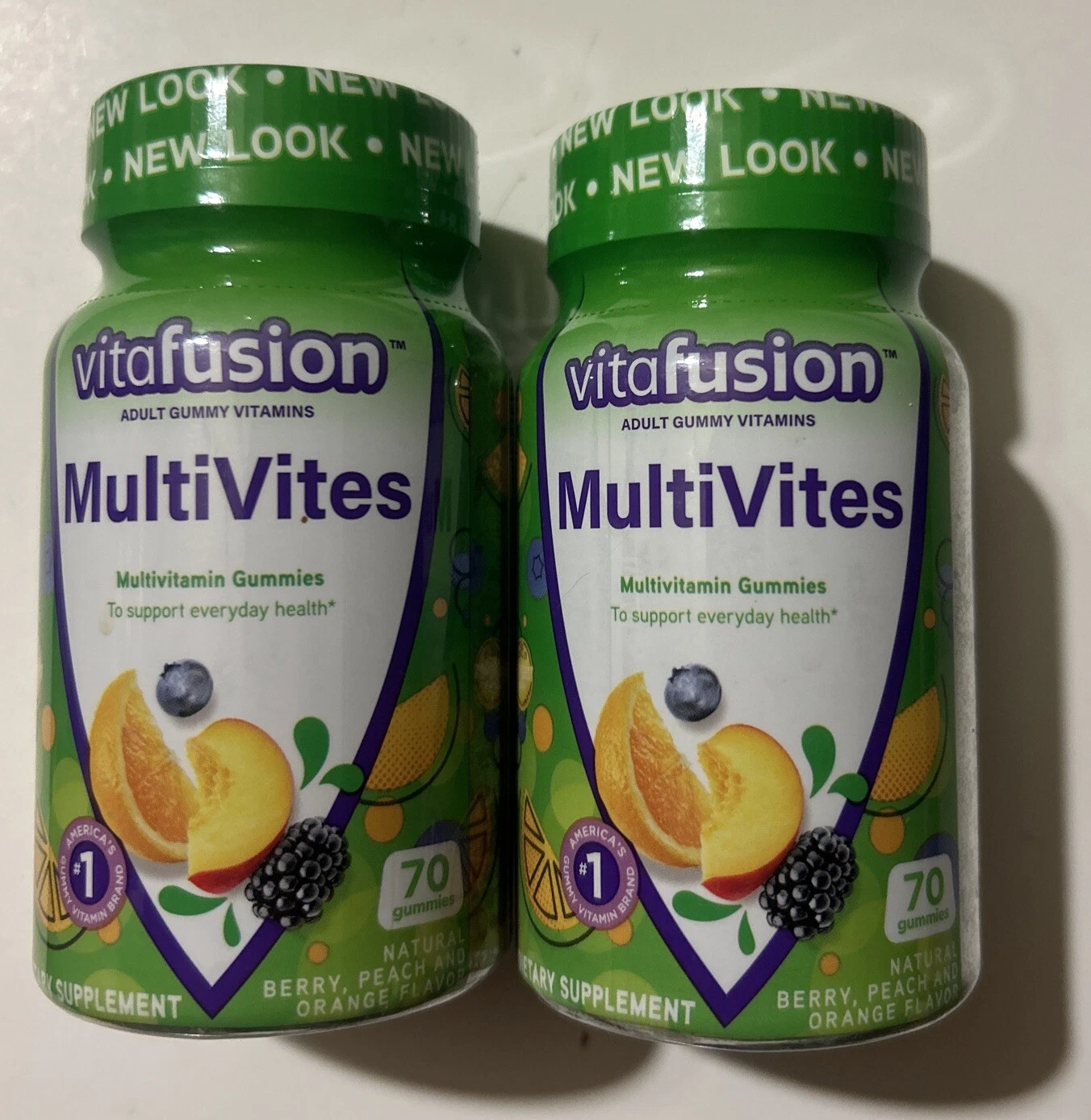 Lot Of 2 Vitafusion MultiVites Adult Multivitamin Gummies-70ct. Each Exp 10/25