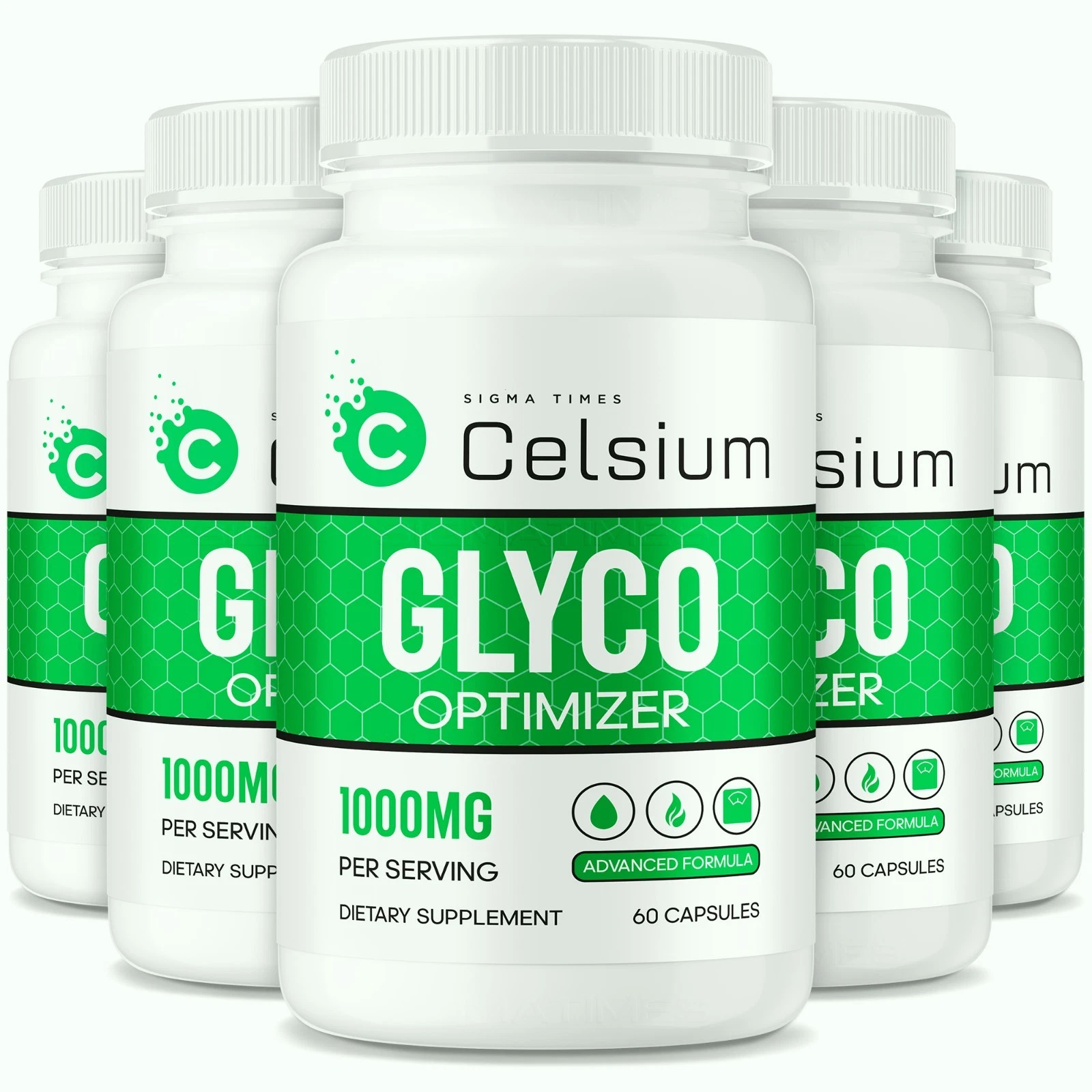 (5 Pack) Celsium Glyco Optimizer Capsules to Maintain Blood Levels and Flow