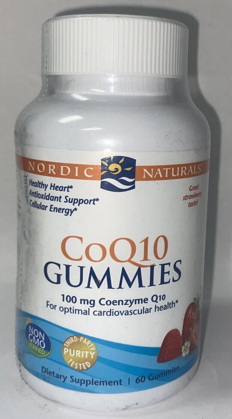 Nordic Naturals CoQ10 Dietary Supplement Strawberry 100 mg 60 Gummies