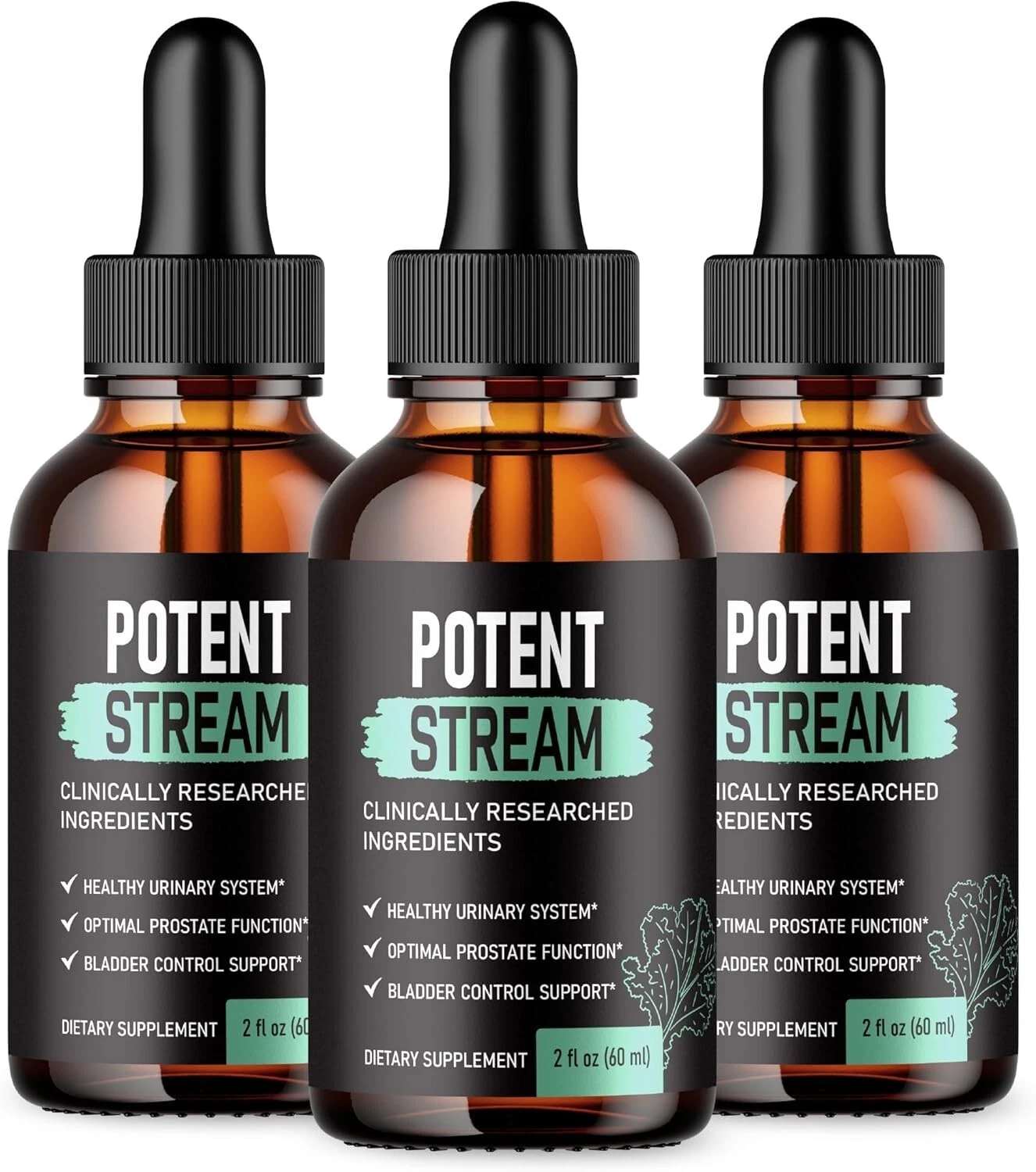 ( 3 Pack ) Potent Stream Drops, Potent Stream Prostate Support Drops
