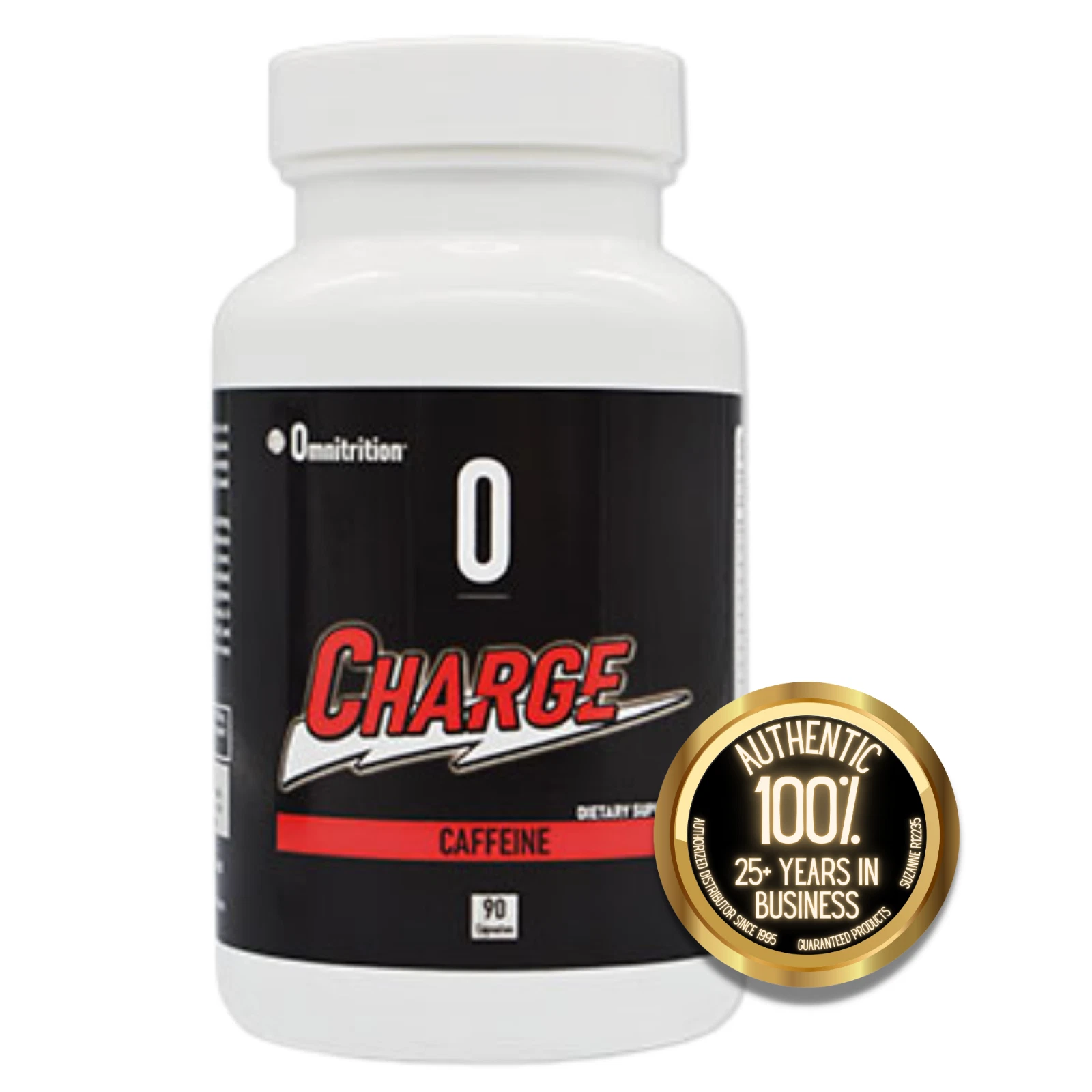 Omnitrition Charge Caps w/Caffeine FRESH IN STOCK, FREE/FAST S/H Dist R12235