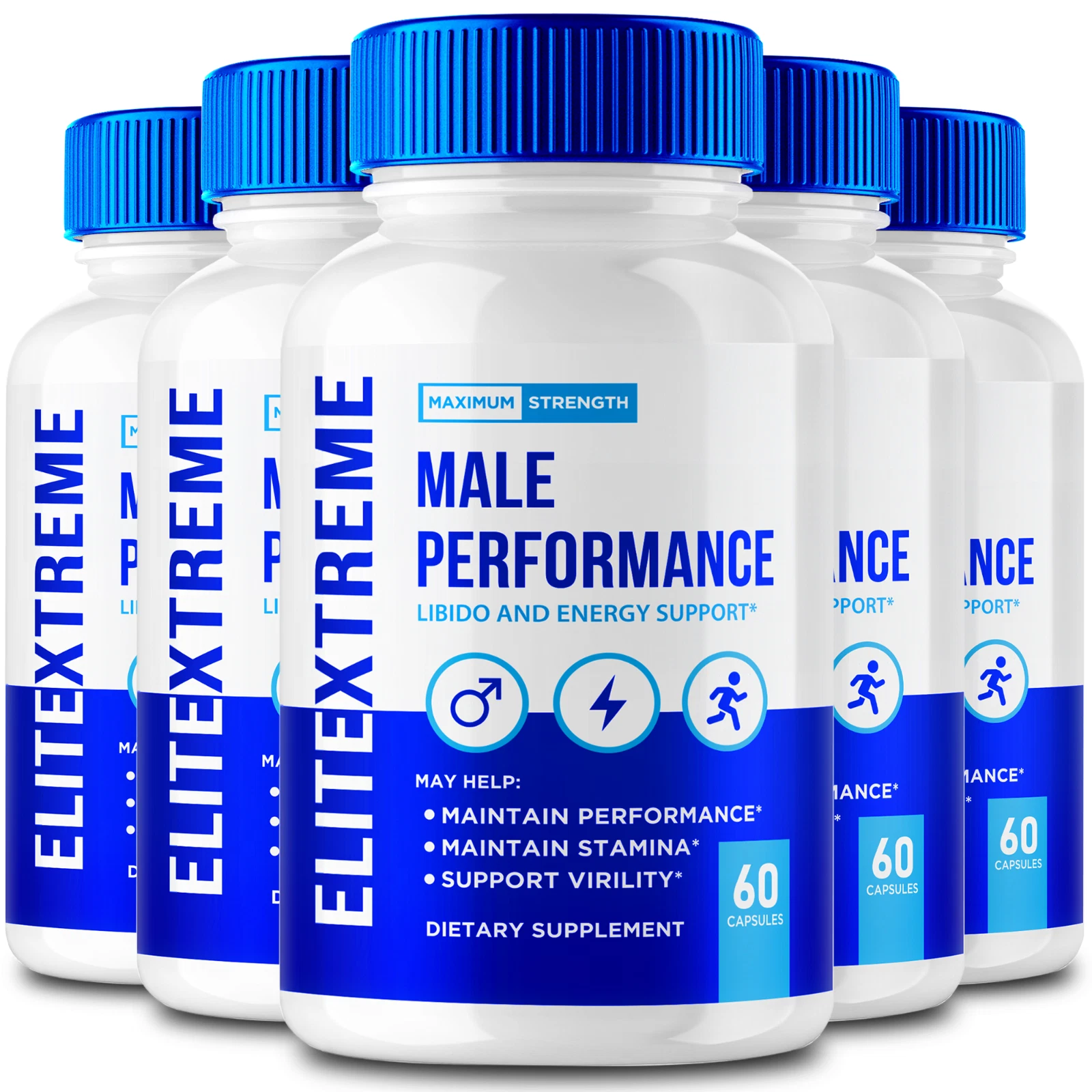 (5 Pack) EliteXtreme Male Health Capsules to Improve Stamina and Endurance
