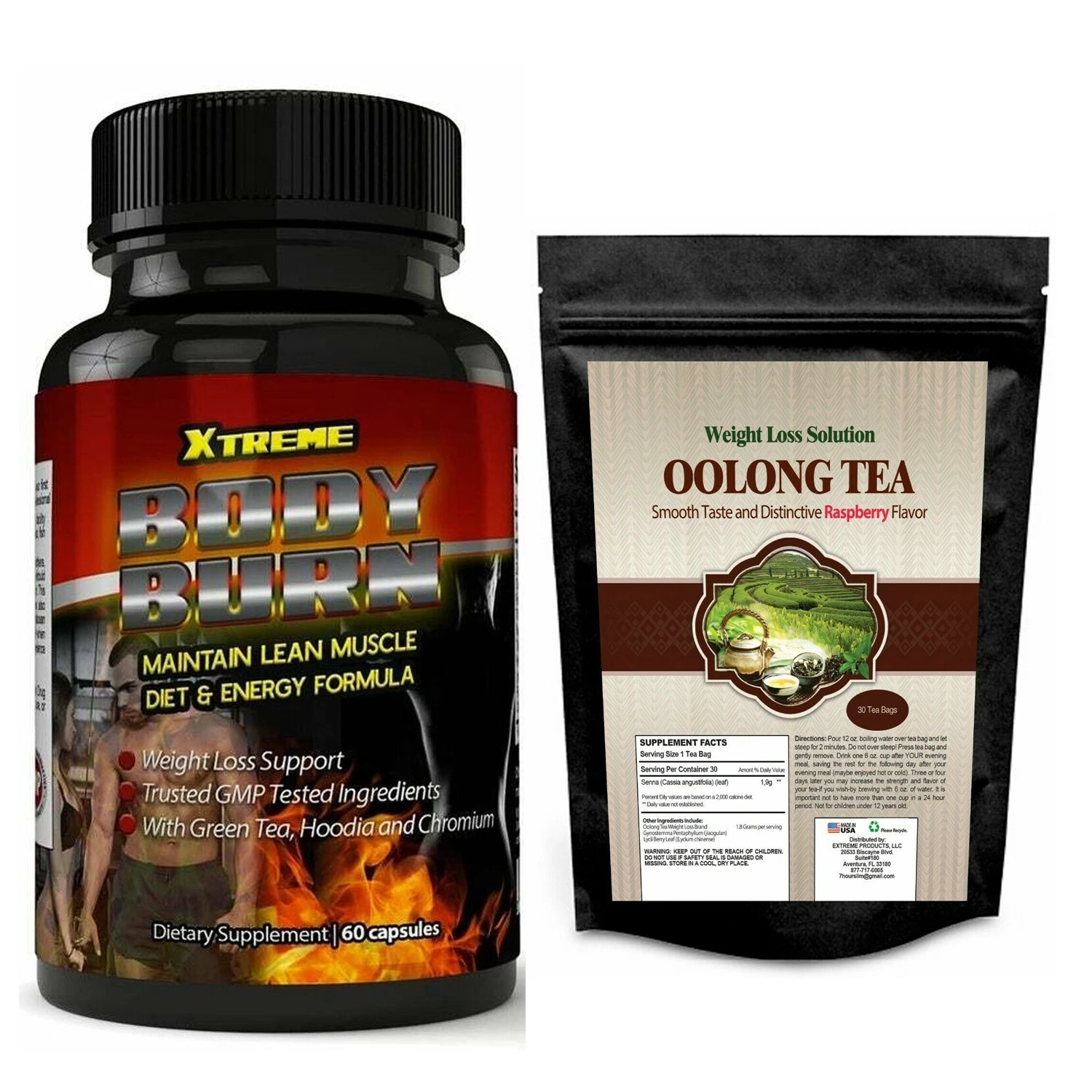 Xtreme Body Fat Burner Weight Loss Pills Diet Supplements Herbal Oolong Tea Bag