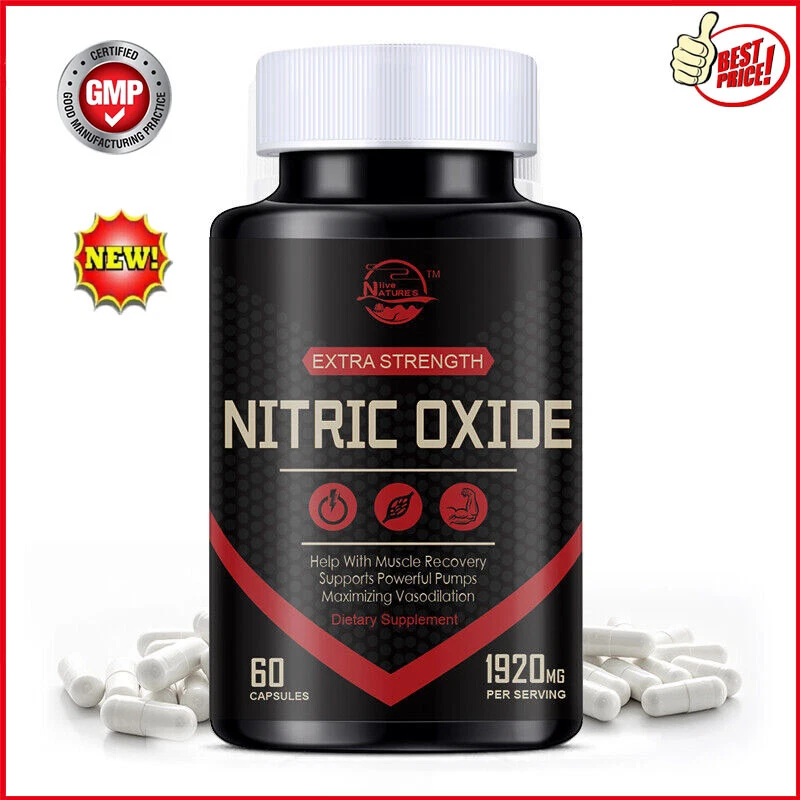 L-Arginine 120 Nitric Oxide,Testosterone Booster,Energy Support Capsules 1920 mg