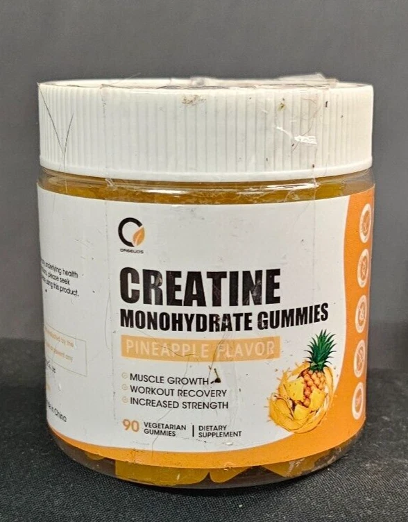Orgeuos ~ Creatine Monohydrate Gummies ~*Pineapple*~ 90 Ct ~ Sealed ~ Exp.01/26