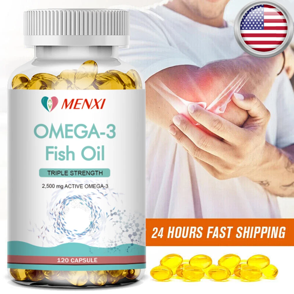Omega 3 Fish Oil Softgels Extra Strength 3600mg EPA & DHA Heart & Brain Health