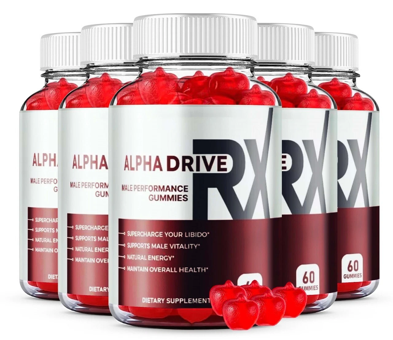 (5 Pack) Alpha Drive RX Male Health Gummies to Boost Energy and Performance