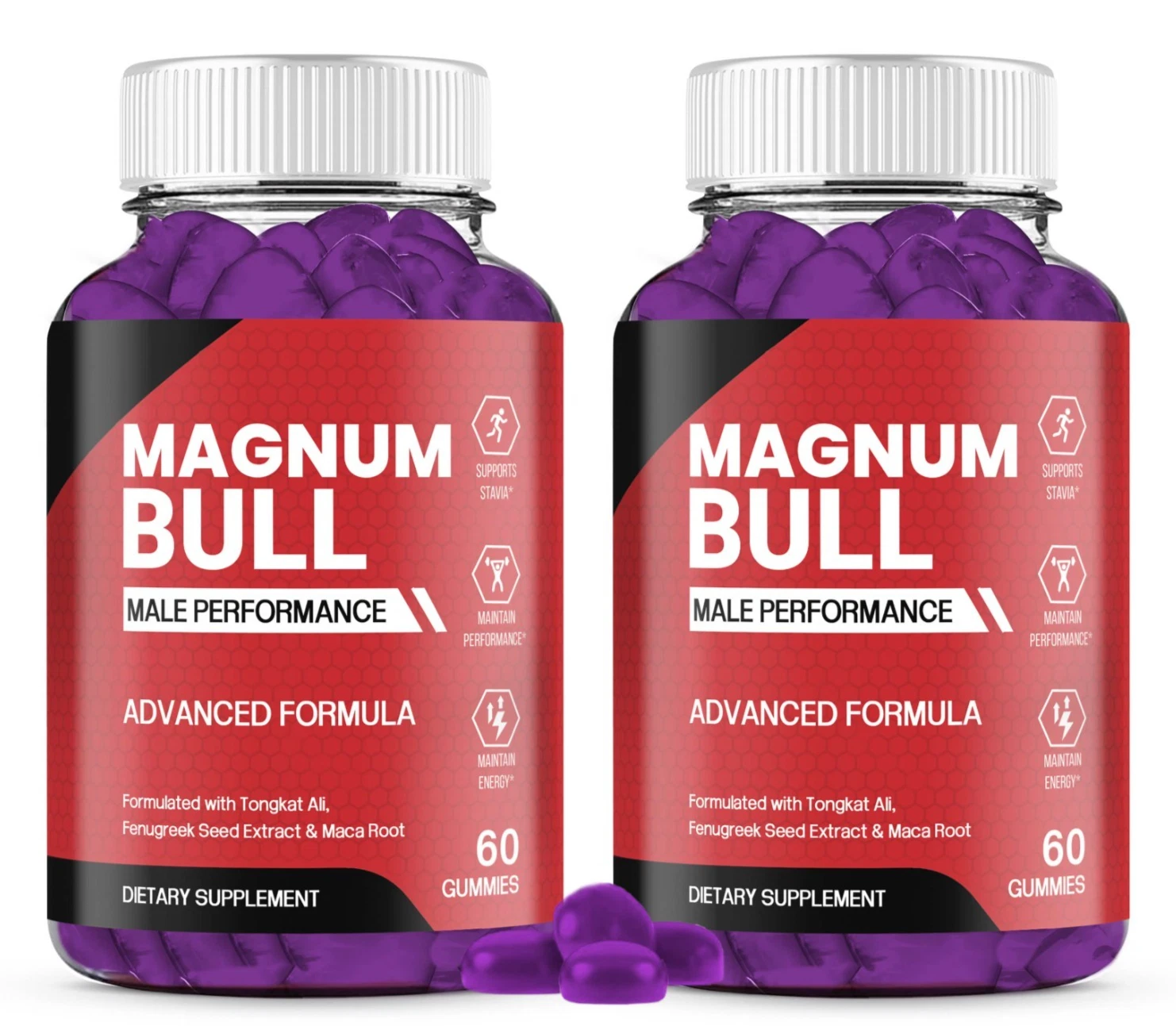 (2 Pack) Magnum Bull Gummies for Men, Ultra Potency Formula For Male Health