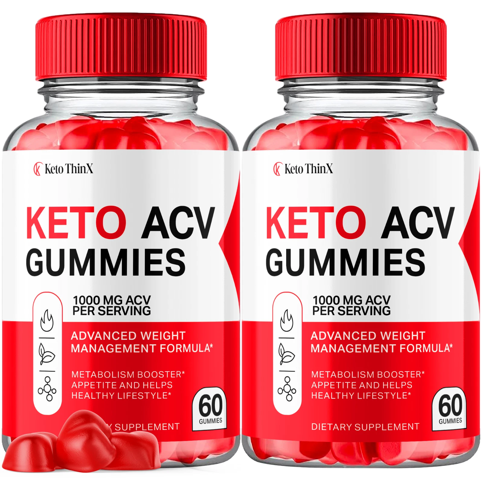 Keto ThinX Keto ACV Gummies Maximum Strength Vitamin Formula 120 Gummies