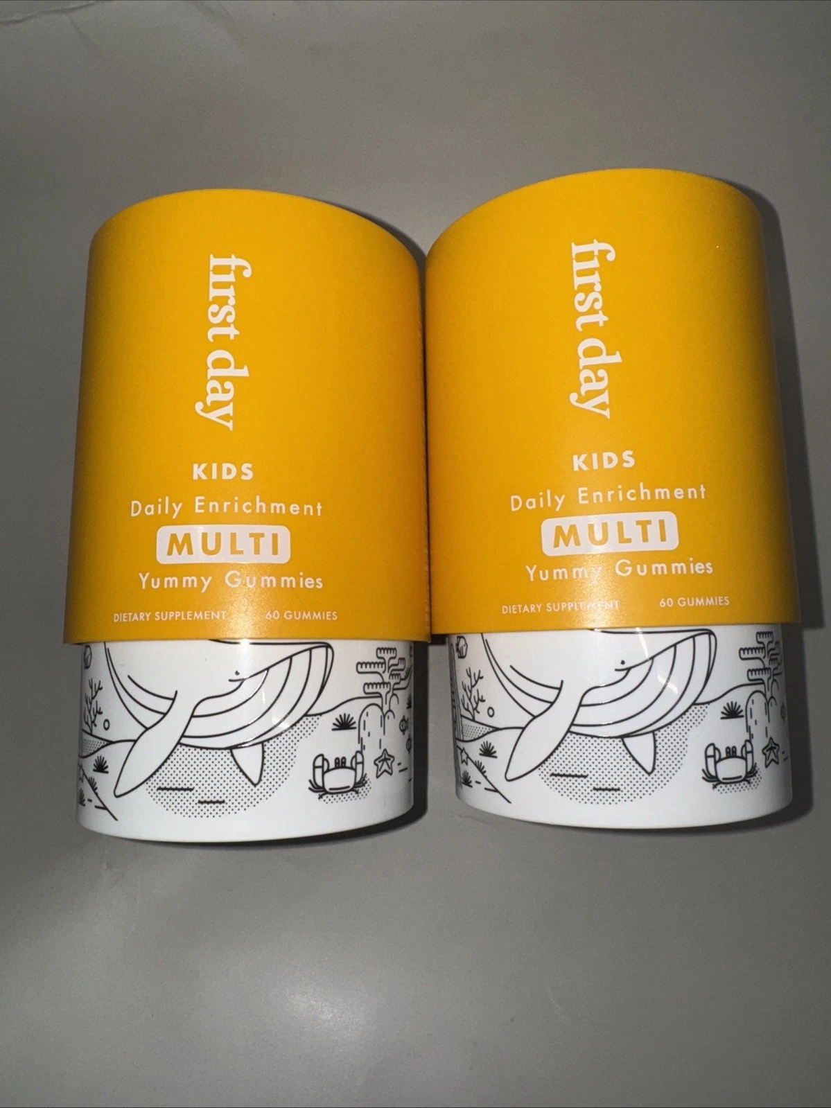 FIRST DAY Kids Daily Multivitamin Yummy Gummies (2) 60ct Bottles Exp: 06/30/2026