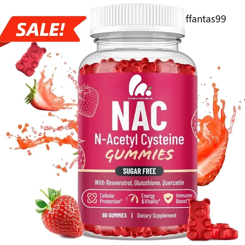 NAC gummies 600mg supplements, glutathione, resveratrol, magnesium