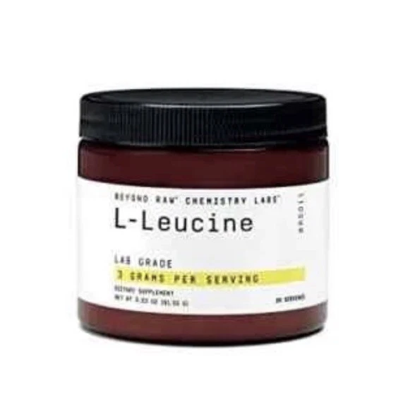 BEYOND RAW Chemistry Labs L-Leucine PowderFuels Muscles 30 Servings.EXP : 8/26