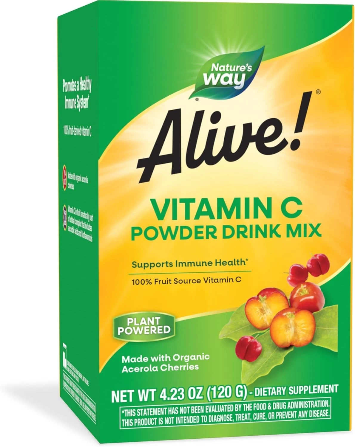 Nature's Way Alive! Vitamin C Powder Drink Mix from Organic Acerola, 4.23 oz.