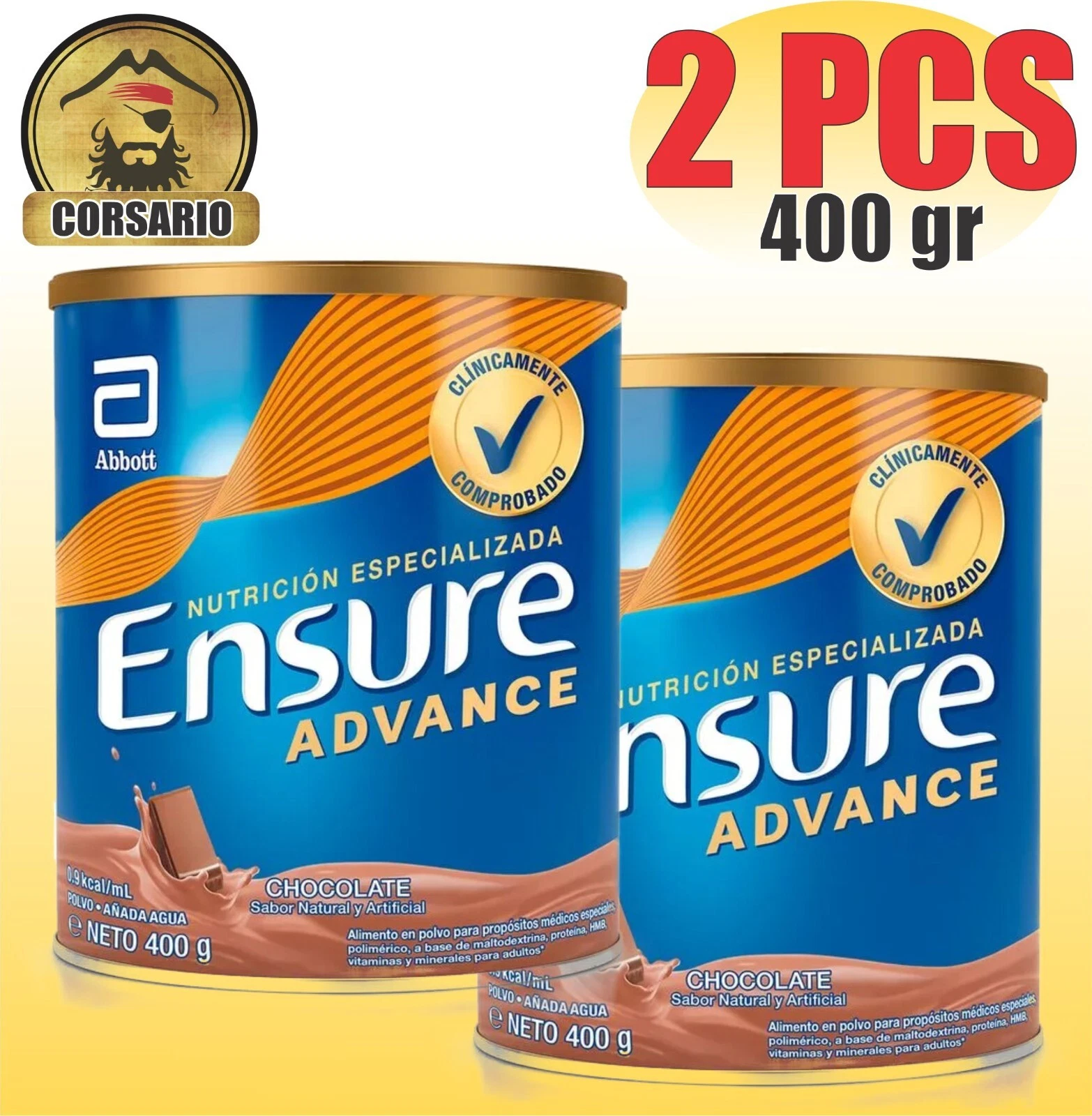 Pack x 2- ENSURE-ADVANCE FOOD SUPPLEMENT CHOCOLATE (400 GRS)