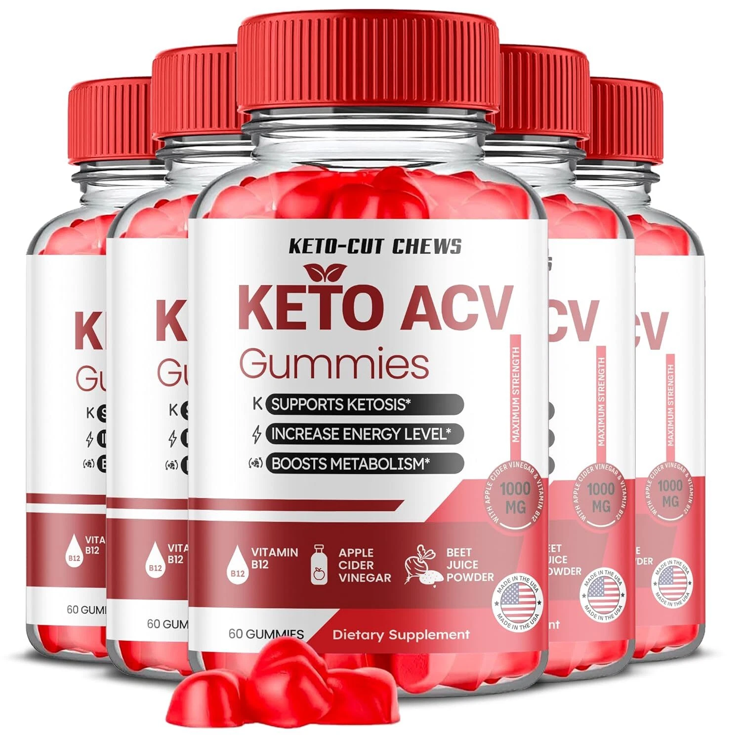 Keto Cut Chews Gummies - Keto Cut Chews ACV Gummys Weight Loss OFFICIAL - 5 Pack