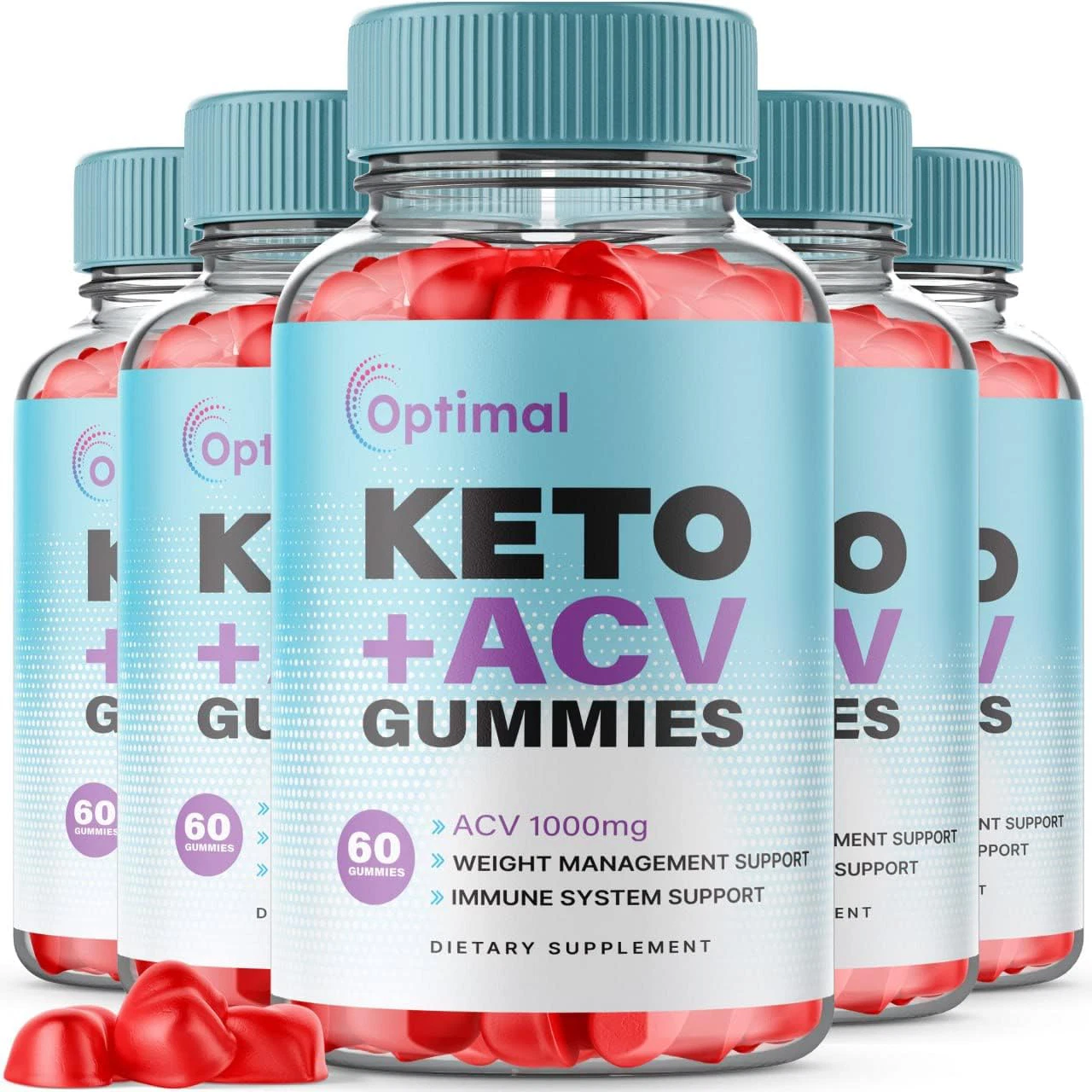 Optimal Keto ACV Gummies - Optimal Keto Gummys, Weight Loss OFFICIAL (5 Pack)