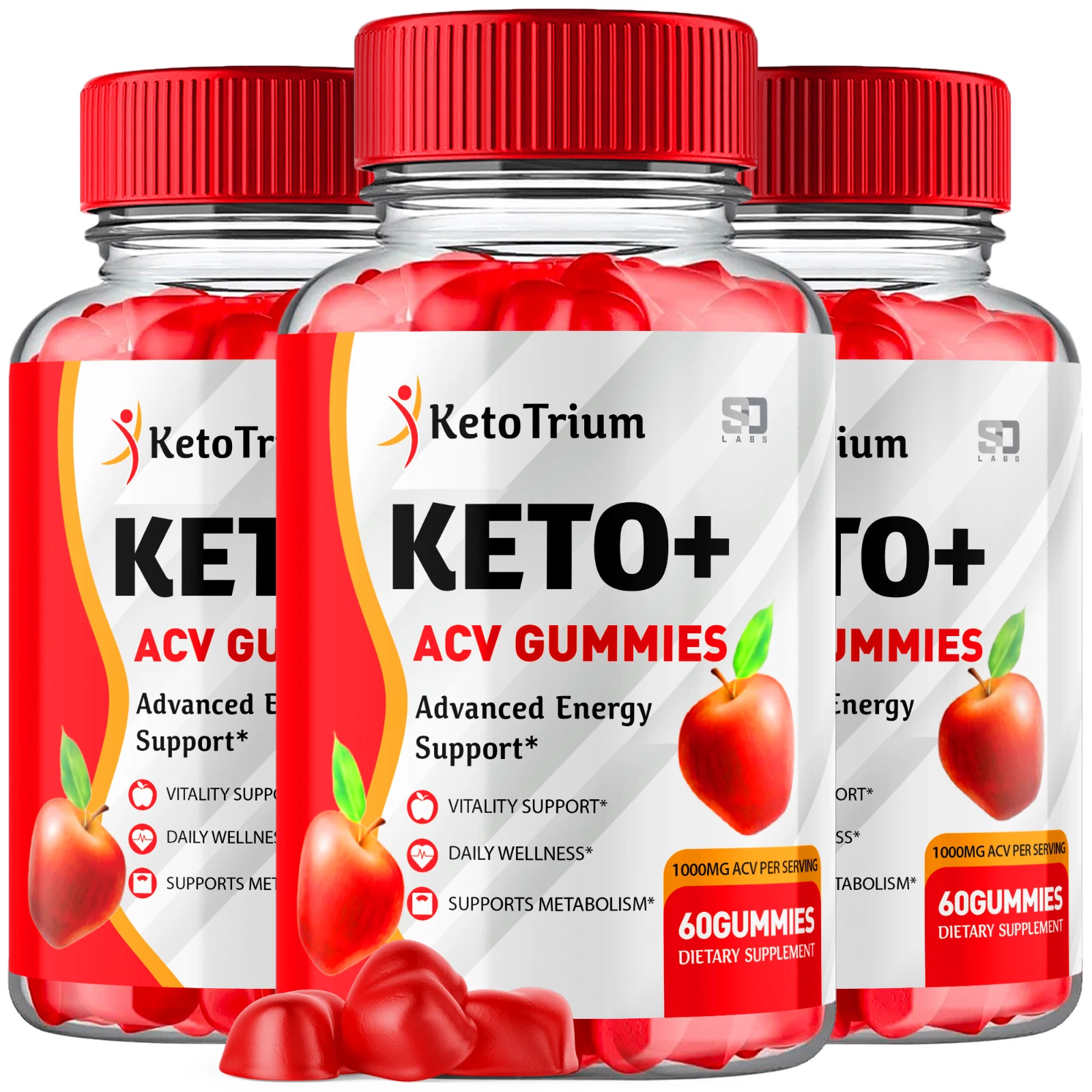 Keto Trium ACV Gummies - Control Appetite and Weight Management (3 Pack)