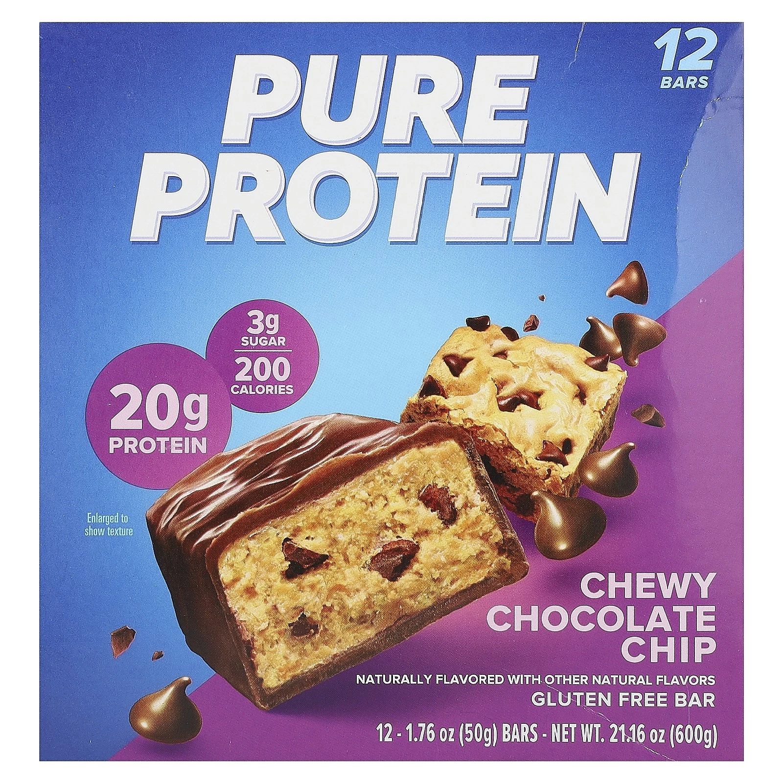 Gluten Free Bar, Chewy Chocolate Chip, 12 Bars, 1.76 oz (50 g) Each