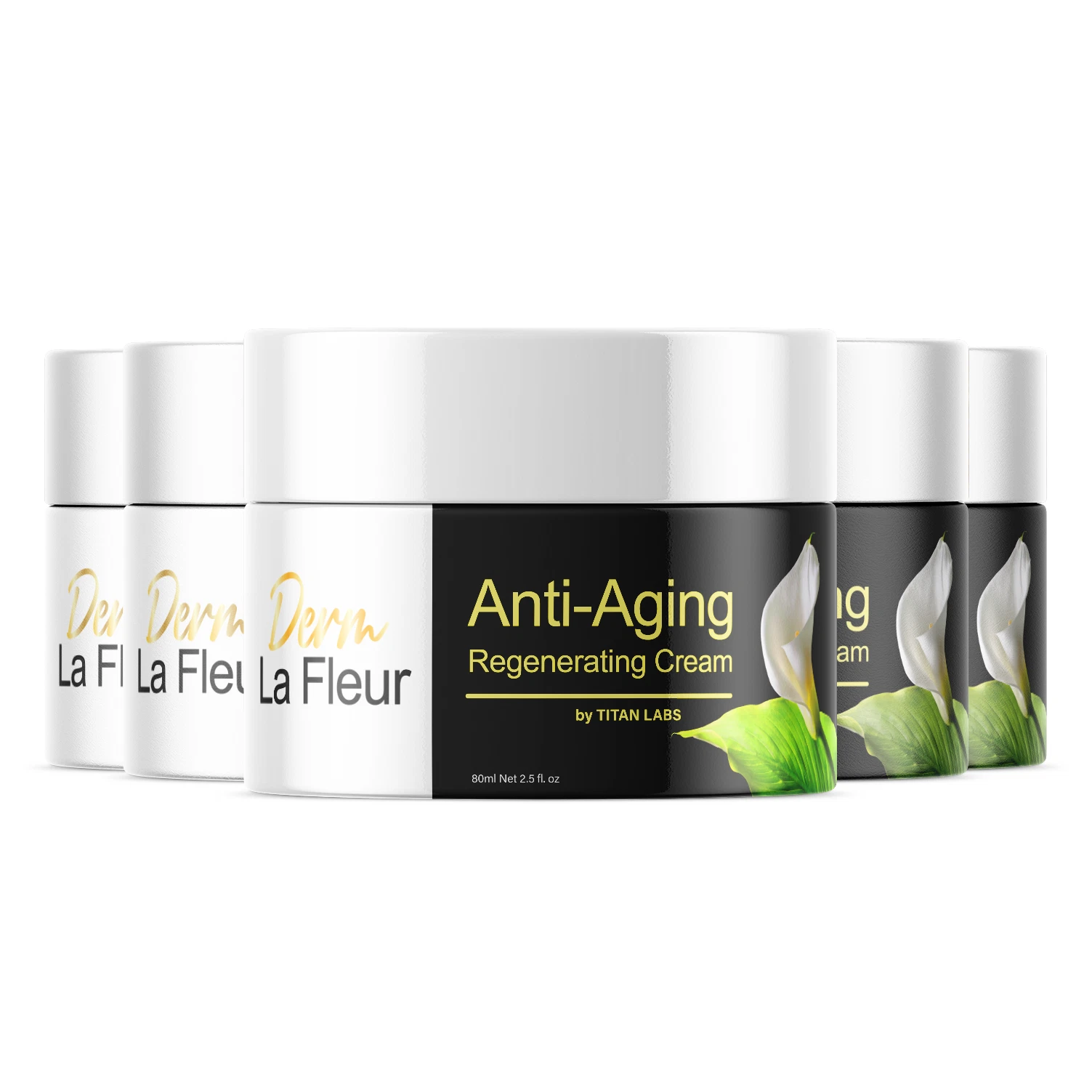 (5 Pack) Derm La Fleur, Derm La Fleur Cream for Anti Aging & Skin (12.5 oz)