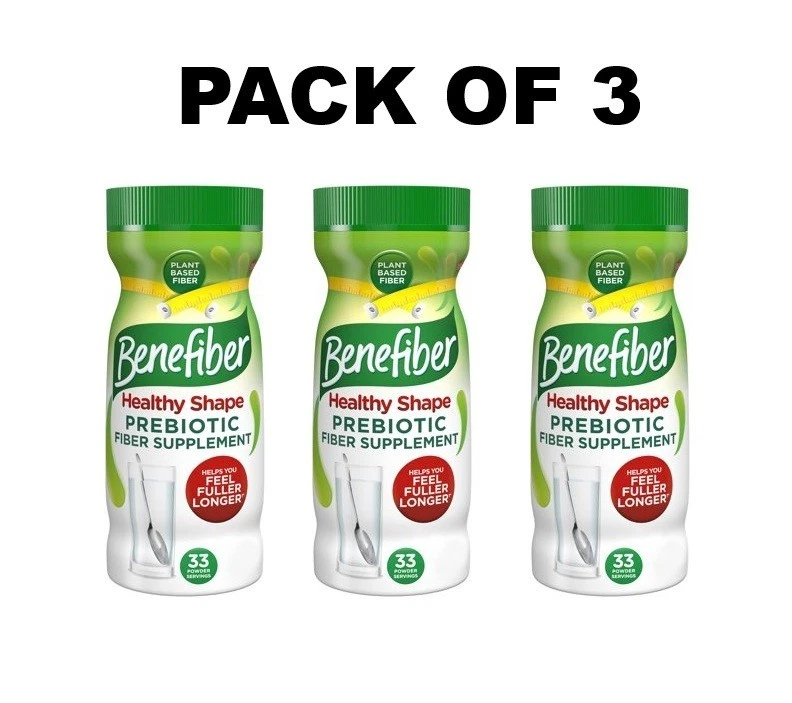 Benefiber Prebiotic Fiber Supplement 3 PACK Healthy Shape Powder 12-2025
