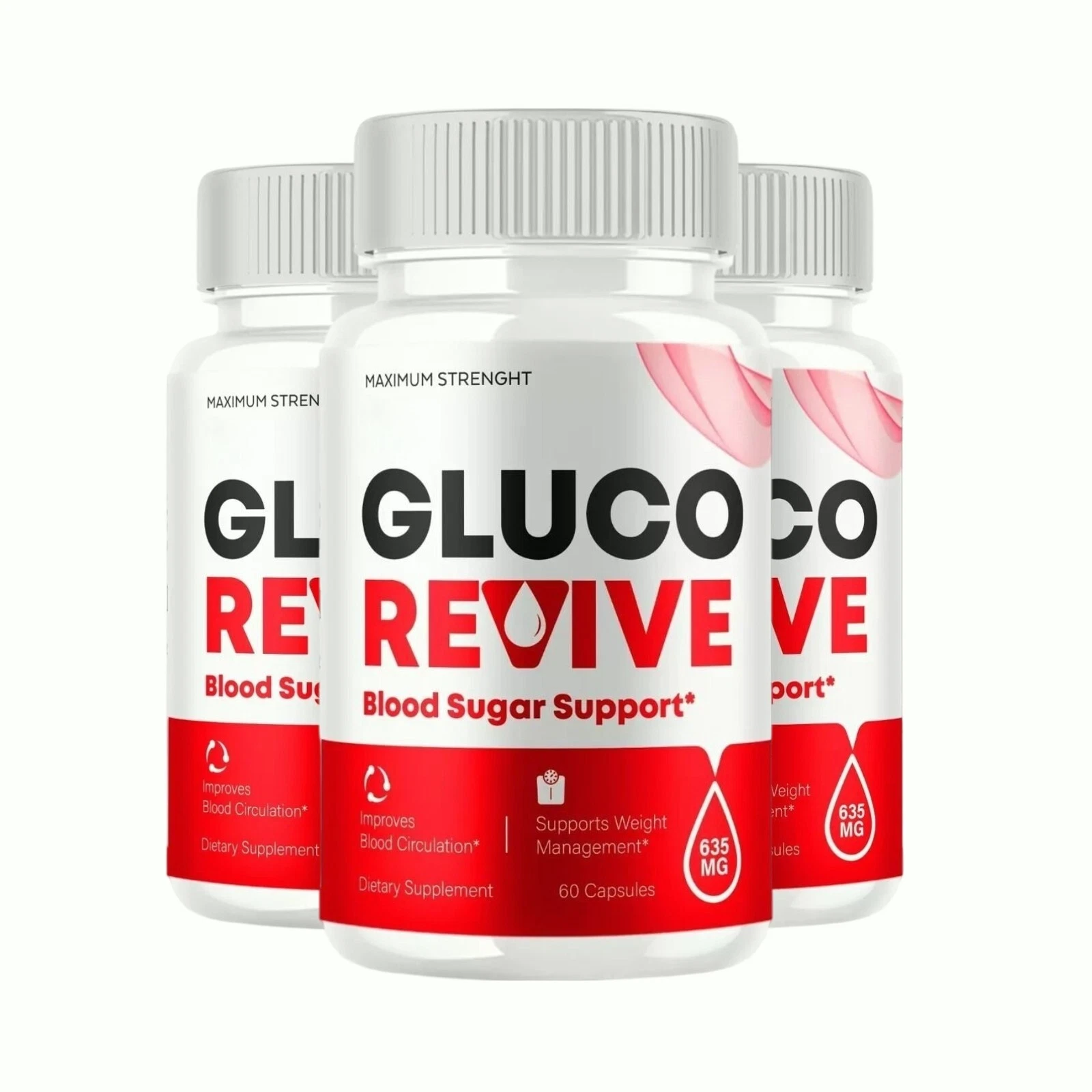 3-Pack Gluco Revive Blood Support Supplement GlucoRevive Pills - 180 Capsules