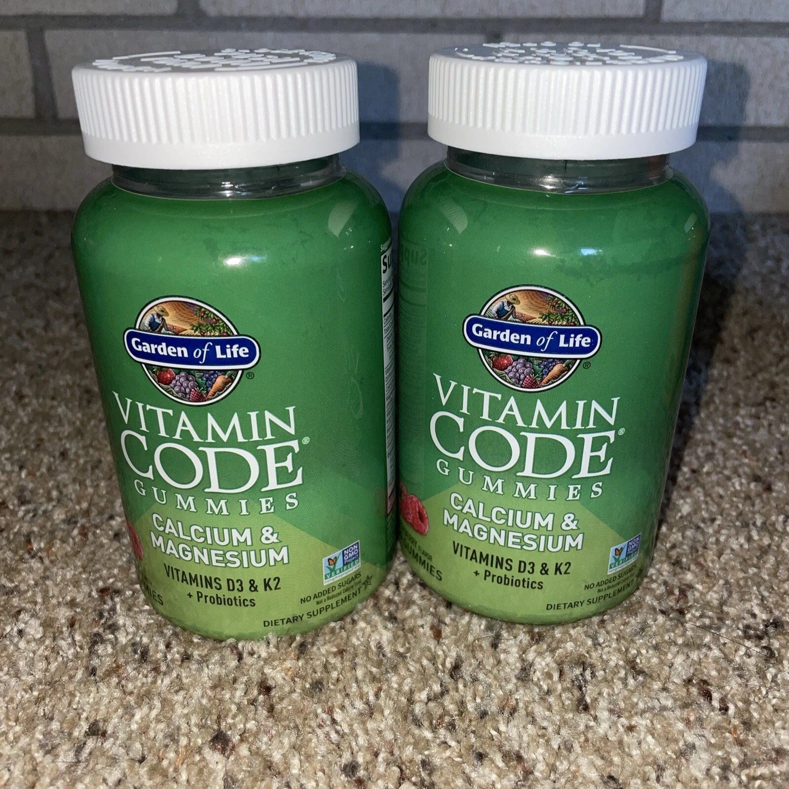 2 X Garden of Life, Vitamin Code Gummies, Calcium & Magnesium, Raspberry, 60 Gum