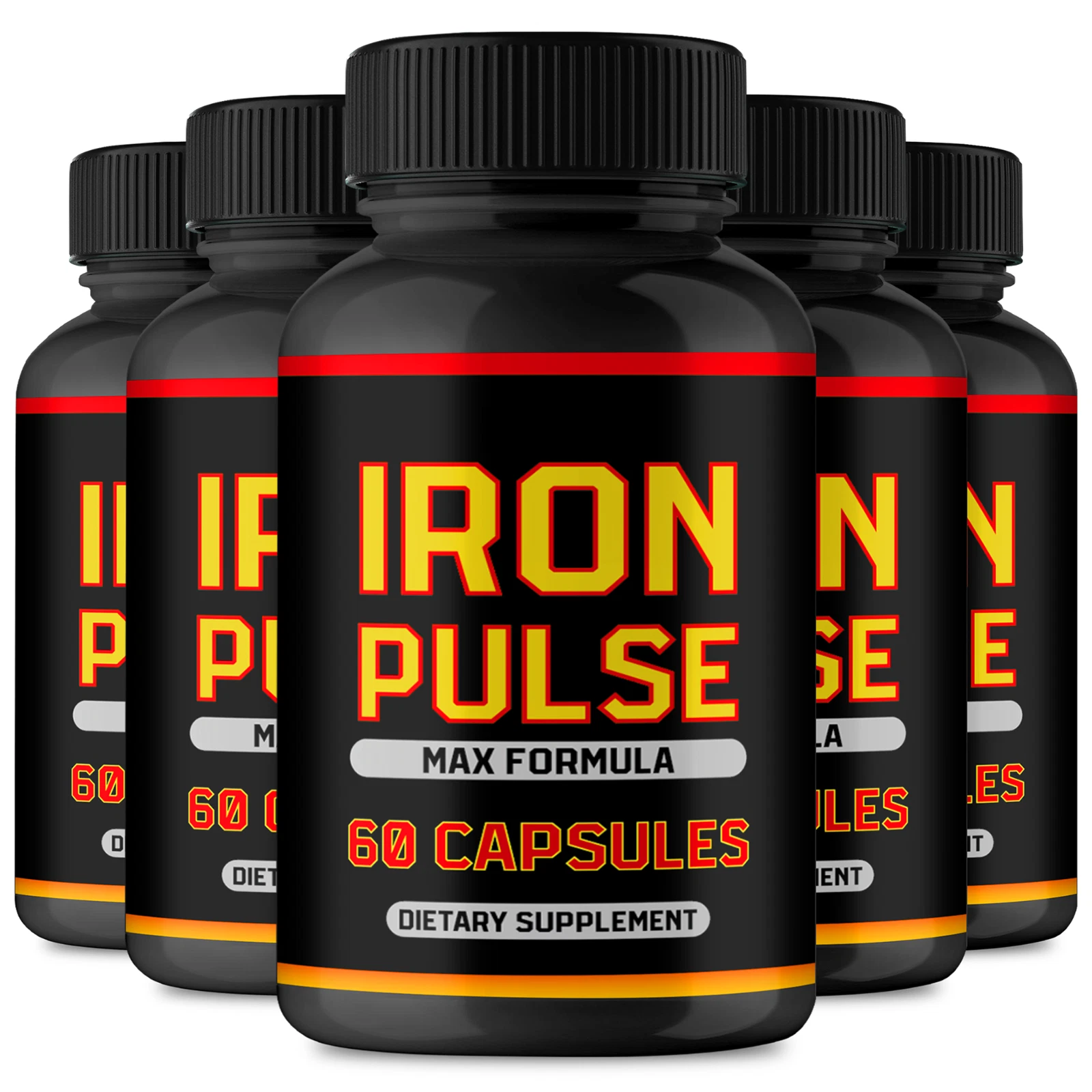 (5 Pack) Iron Pulse Male Energy Pills, IronPulse for Men Health Capsules
