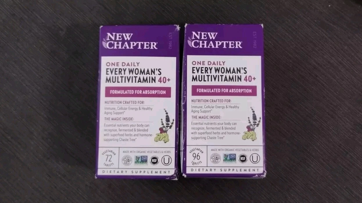2) NEW CHAPTER ONE DAILY EVERY WOMEN'S MULTIVITAMIN 40+ (72 & 96 Tabs) Ex 01/26+