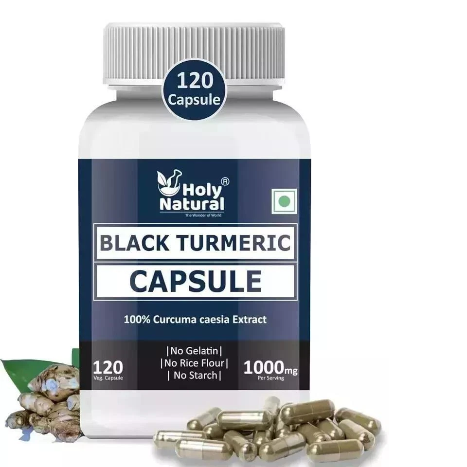 Black Turmeric Capsules - 120 Capsules 100% Pure and Natural Capsules Free Ship