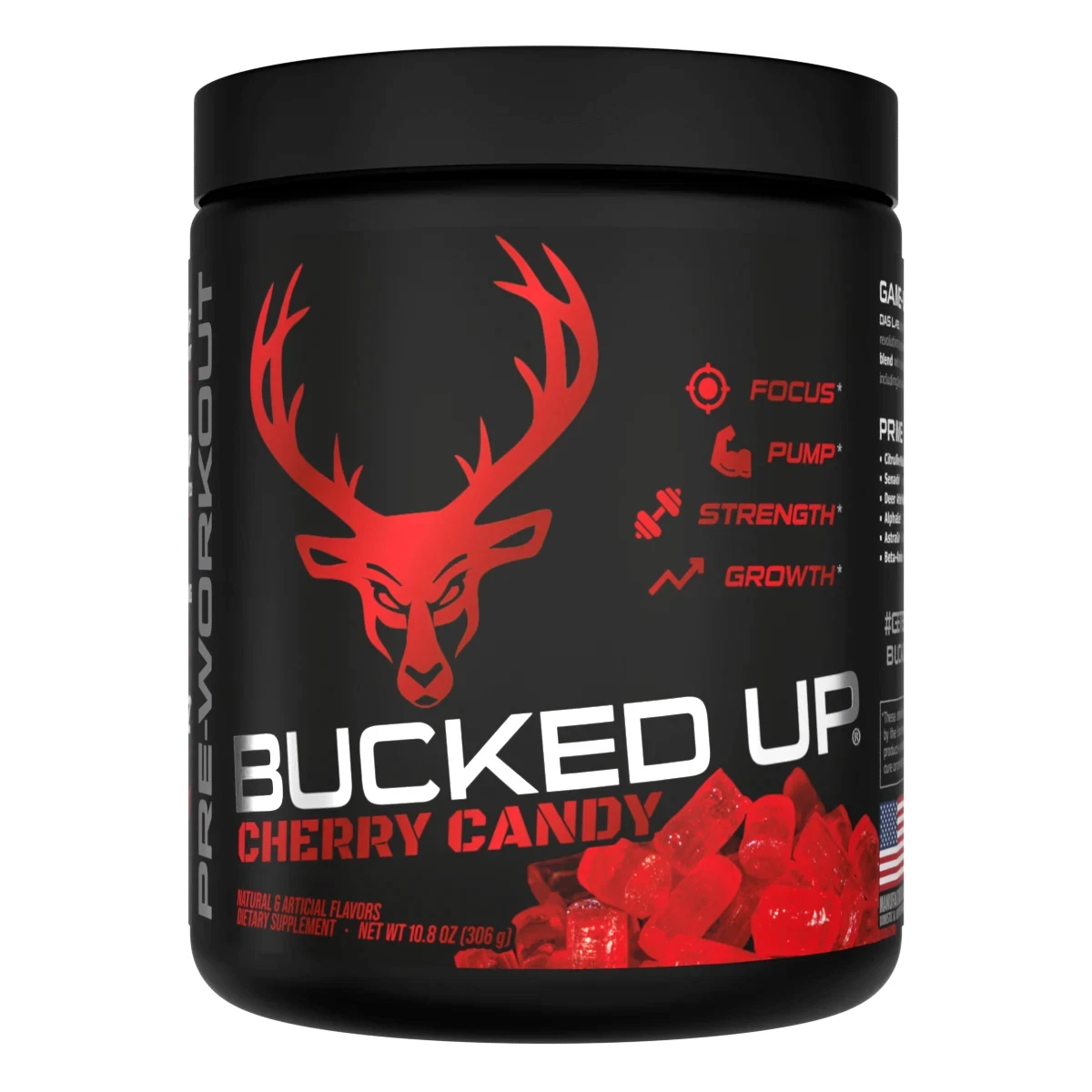 BUCKED UP PRE-WORKOUT CHERRY CANDY 10.8 OZ 30 SERVINGS 02/2026 NEW