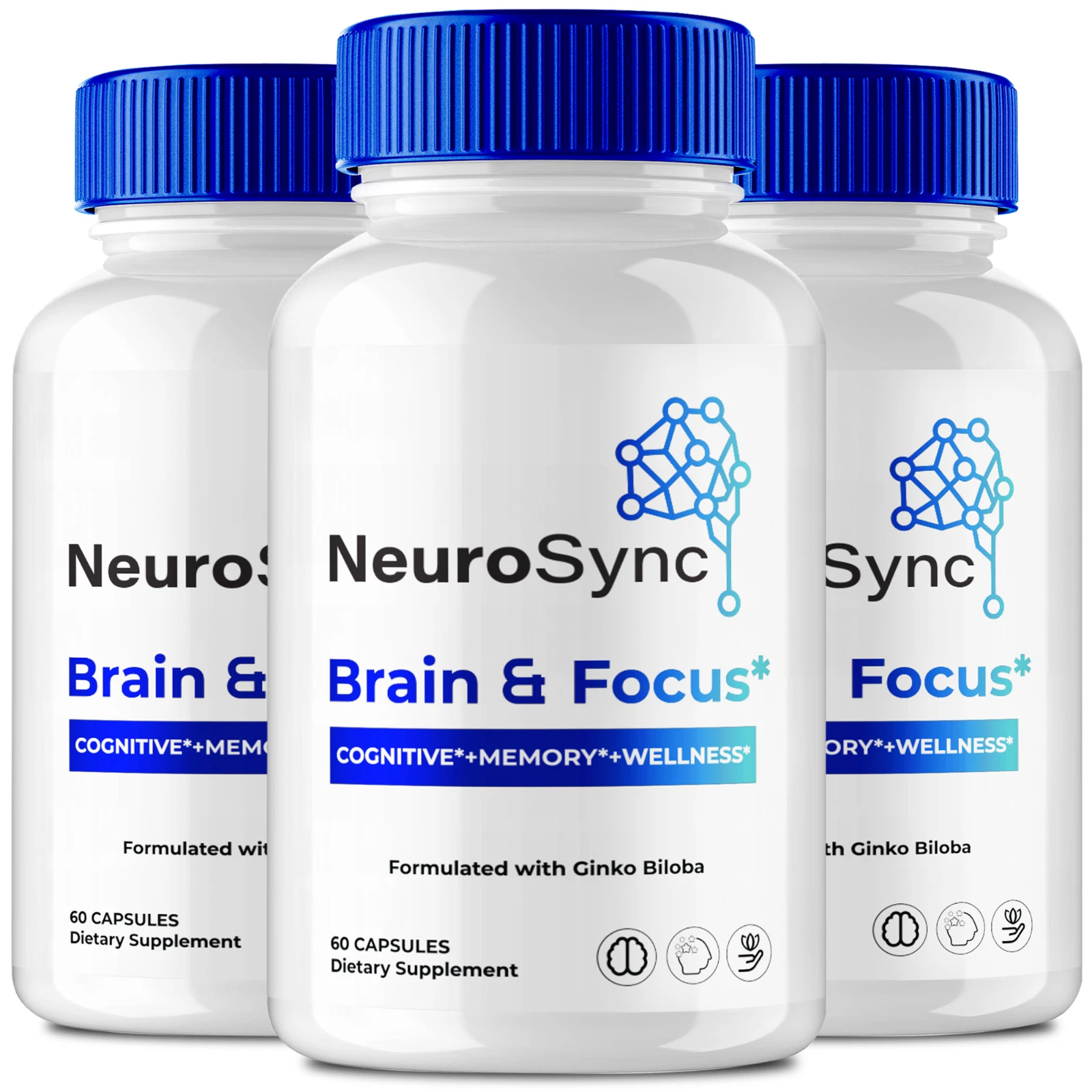 (3 Pack) Neuro Sync Brain Health Capsules, Advanced Focus & Overall Wellness
