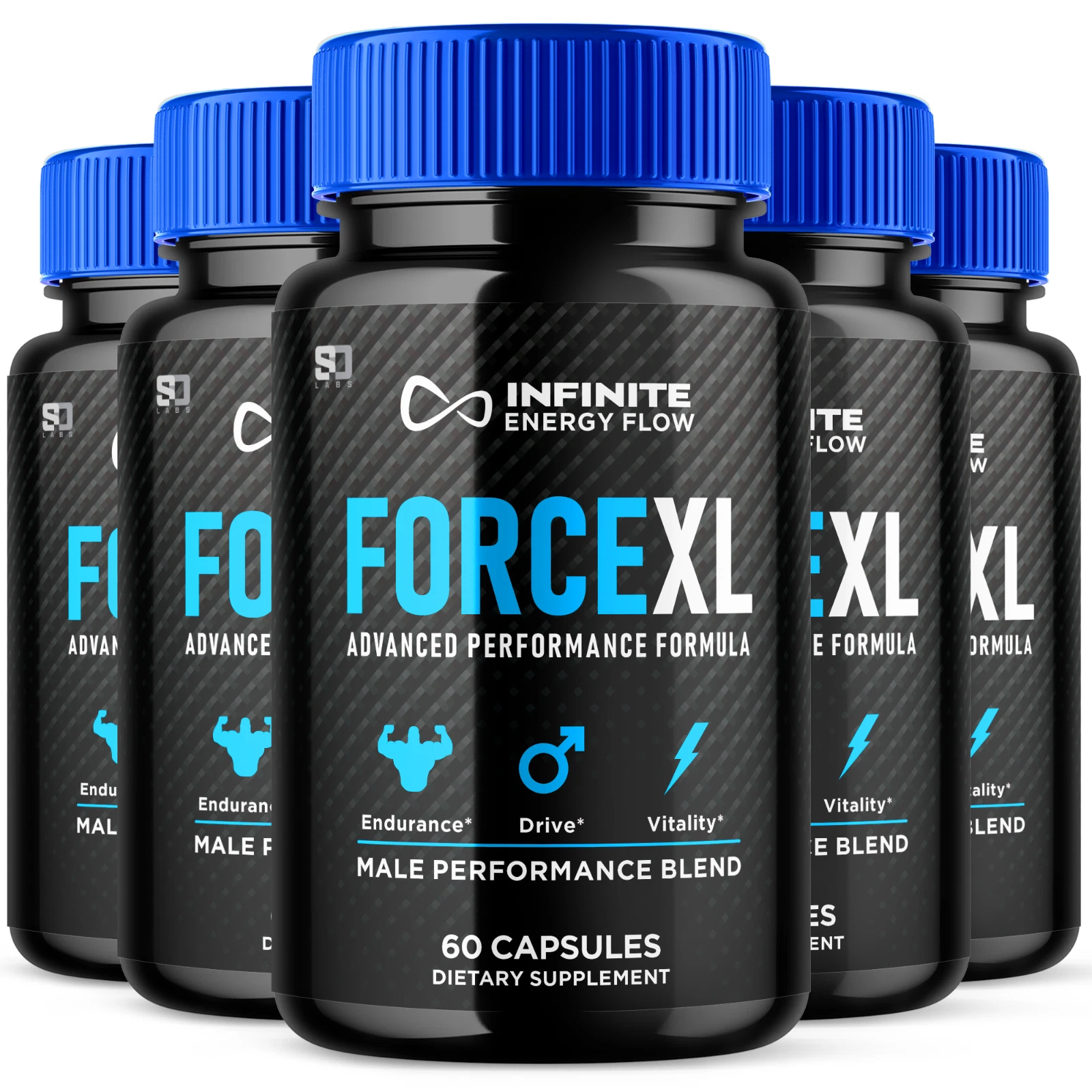 (5 Pack) Force XL Male Pills, Maximize Energy, Vitality & Stamina 300 Capsules