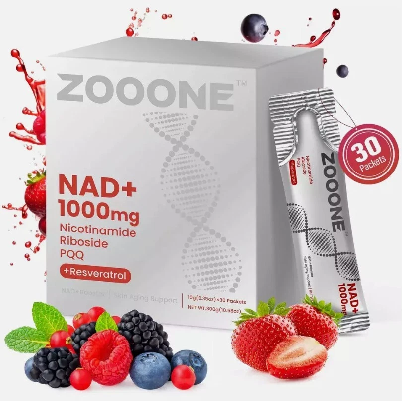 ZOONE NR1000 - NAD+ Berry Flavor Drink Mix for Skin Aging Support 30 packets