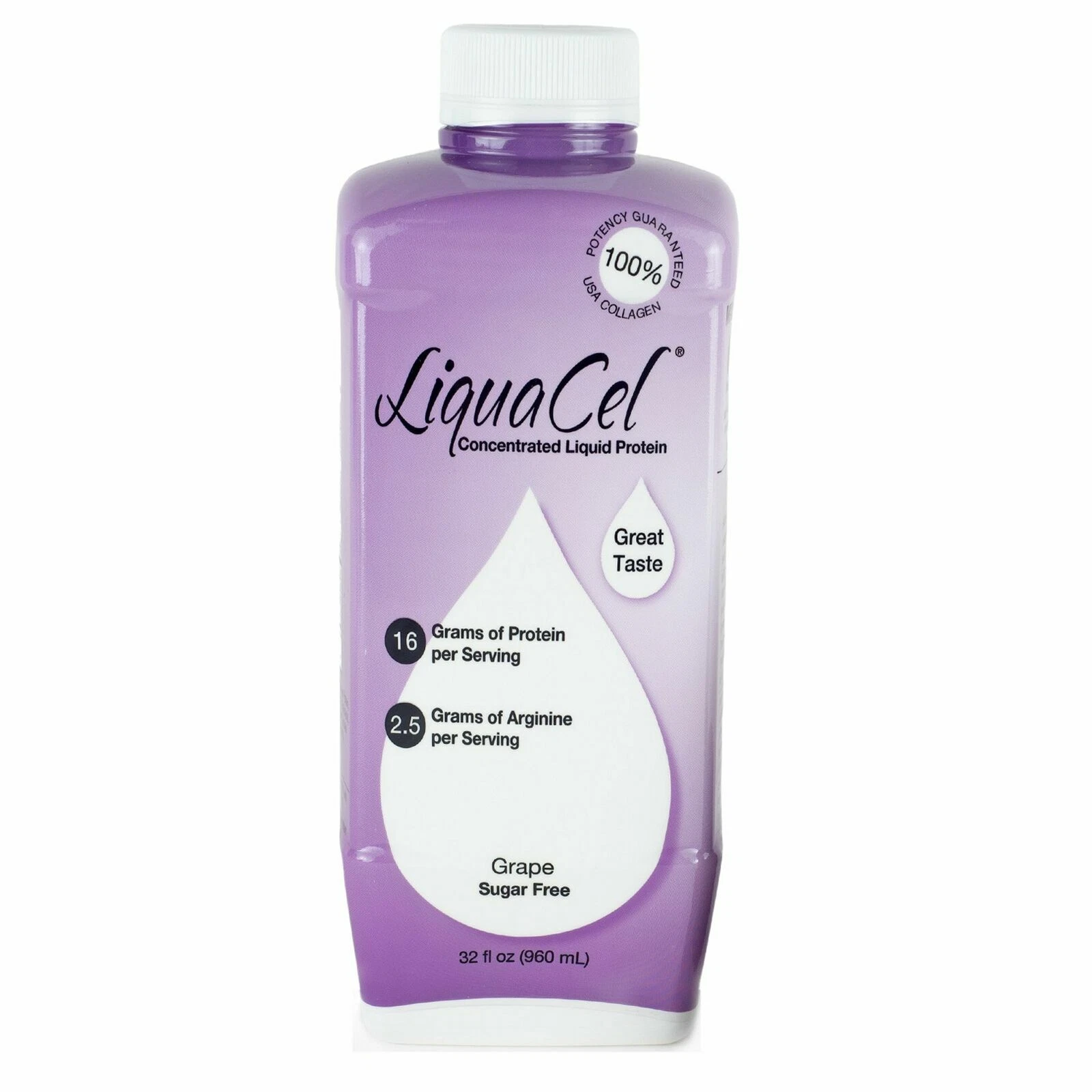 LiquaCel Oral Protein Supplement Grape 32 oz Bottle