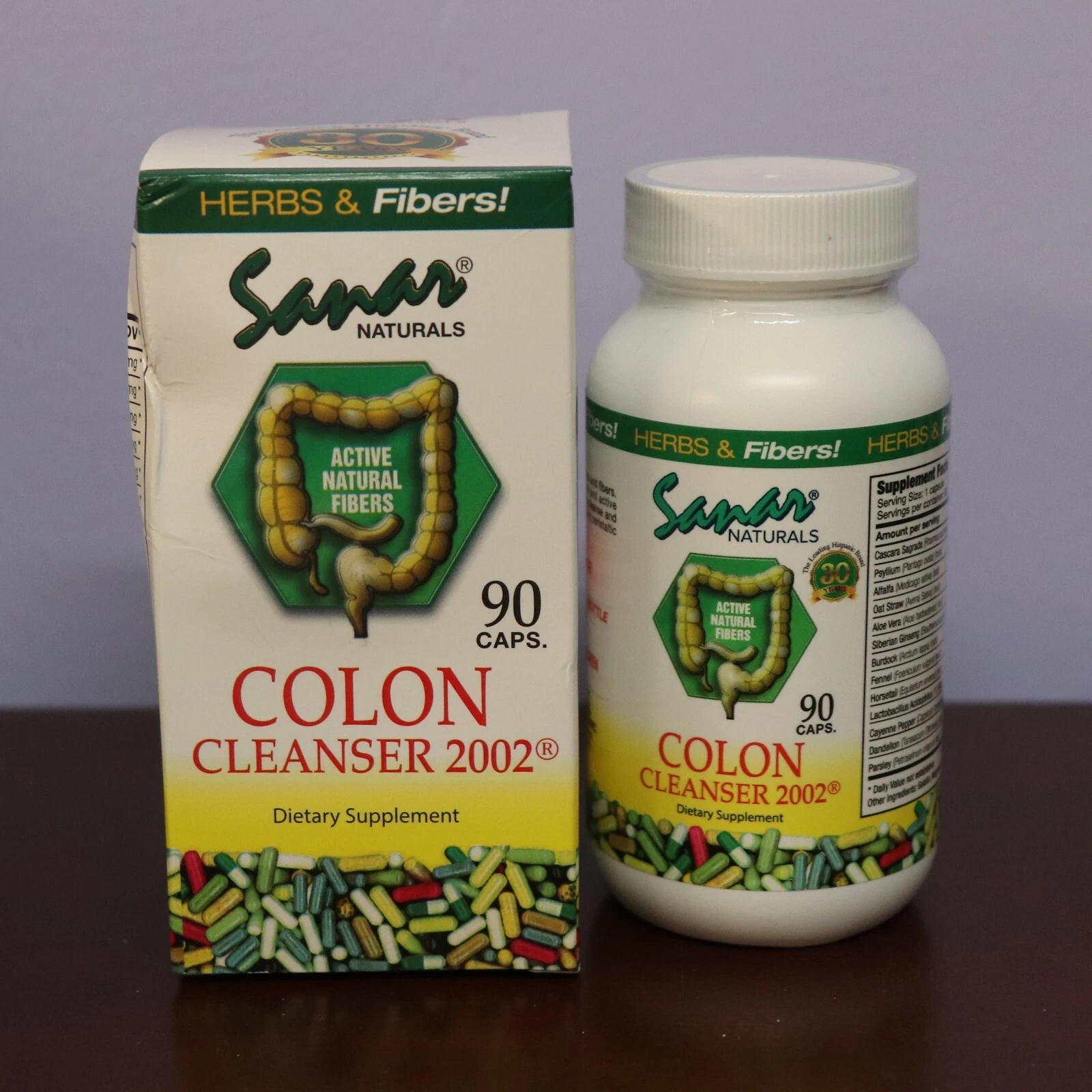NEW Sanar Naturals Active Natural Herbal Colon Cleanser 2002 90 Capsules 03/27