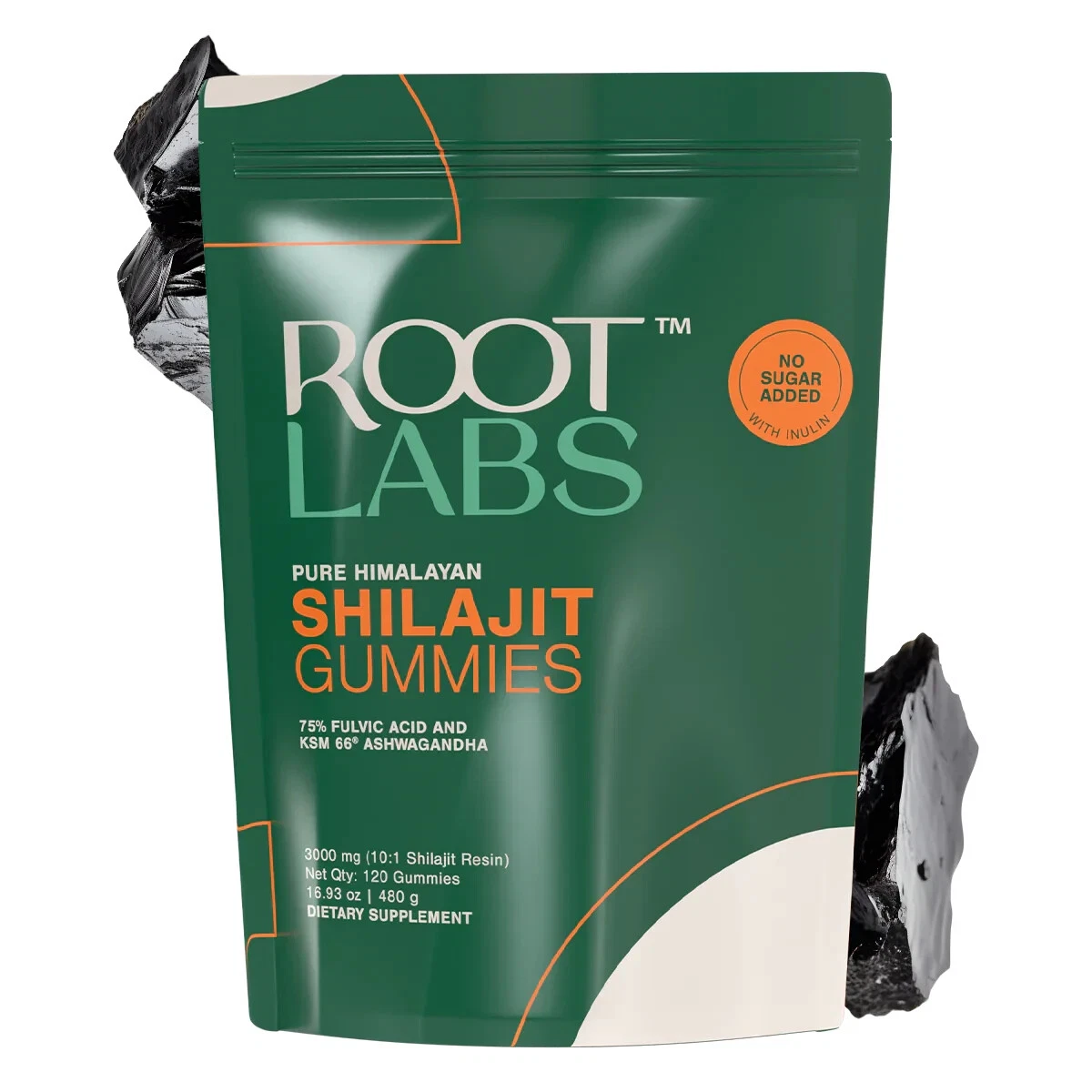 Root Labs Pure Himalayan Shilajit Gummies with KSM-66 Ashwagandha – 120 Gummies