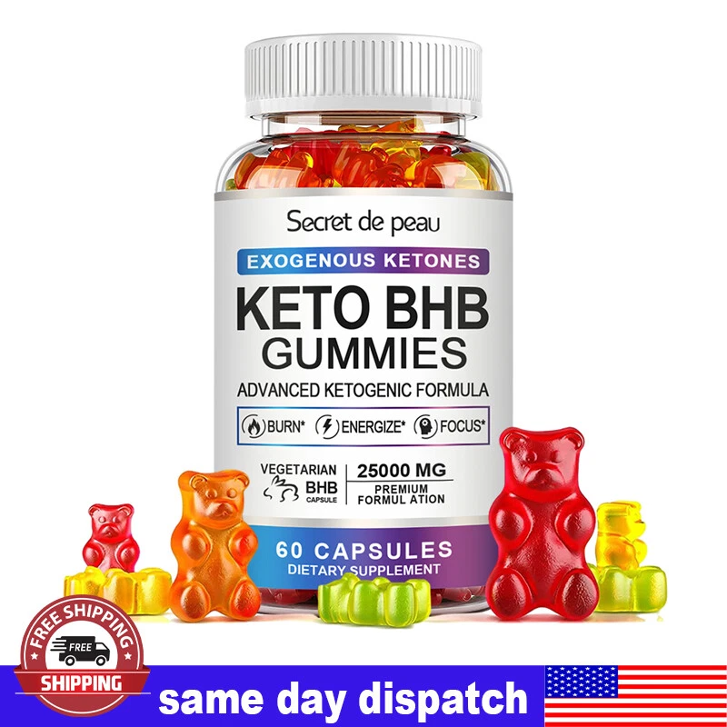 Keto BHB Gummies For Fat Burn ACV Weight Loss Detox Keto Diet Pills 60 Gummy